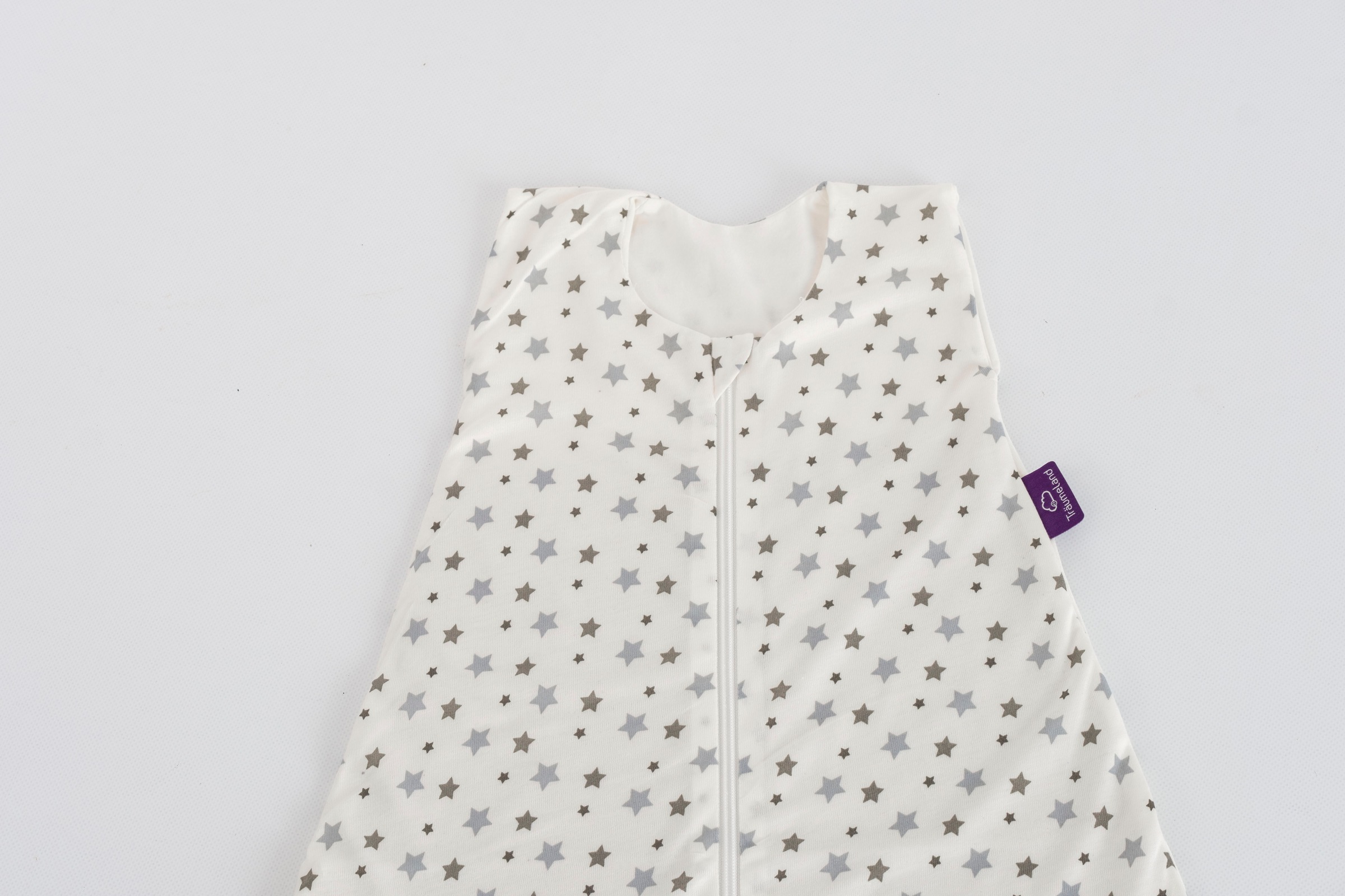 Träumeland Babyschlafsack »Sommerschlafsack LIEBMICH TENCEL™, Design weiß mit grauen Sternen«, (1 tlg.)