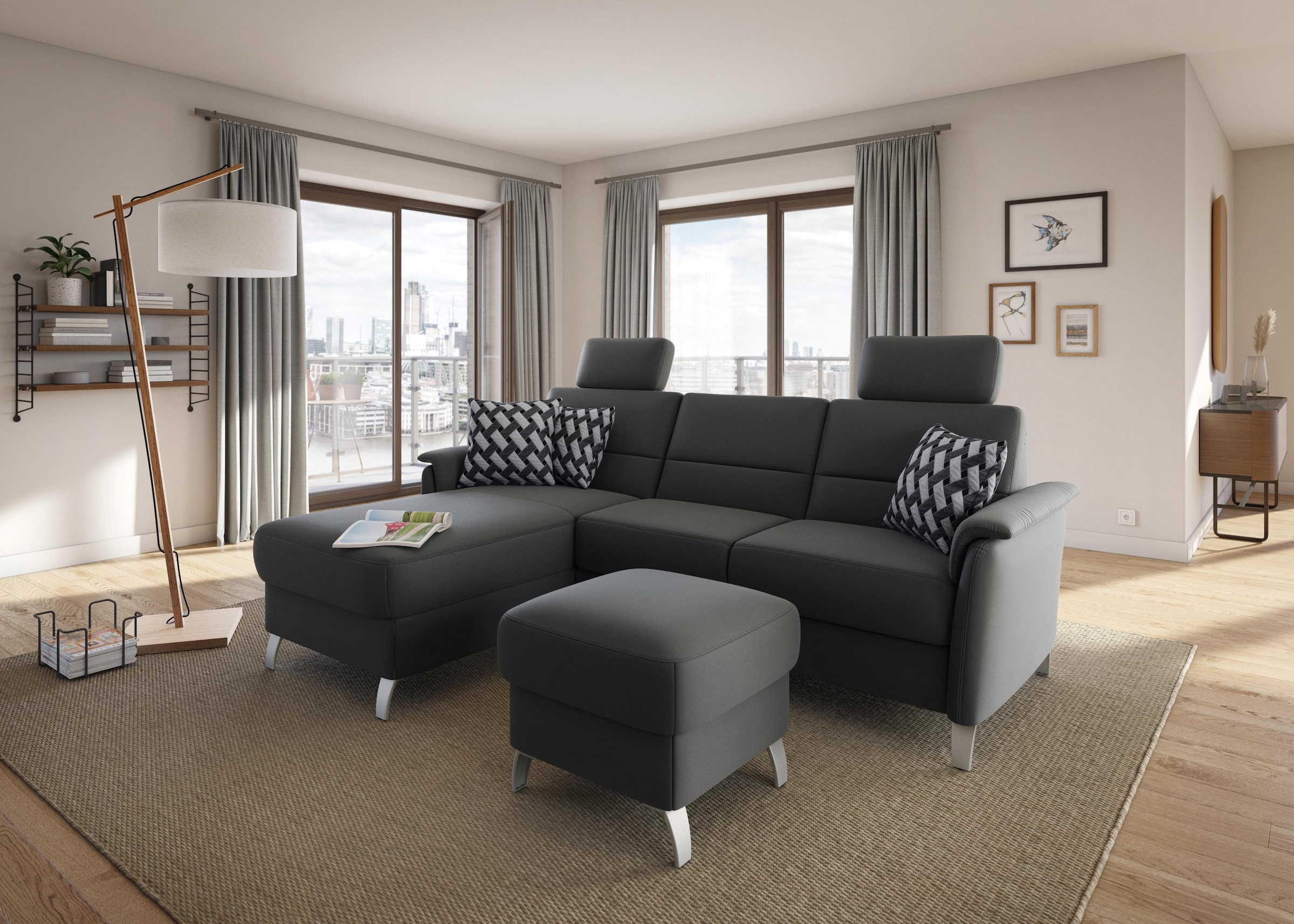 sit&more Ecksofa »Palmera L-Form, B: 244 cm« optional Bettfunktion & Bettka günstig online kaufen