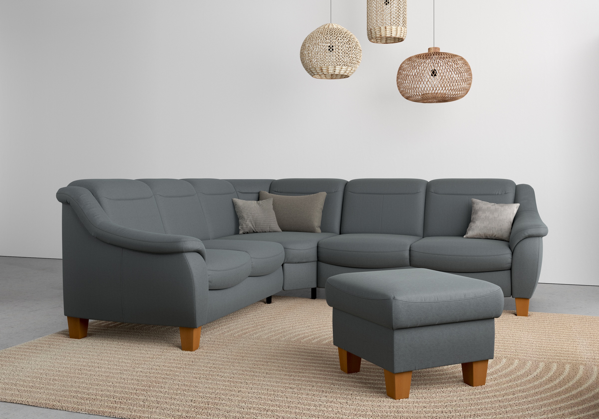 Home affaire Ecksofa »Caldera L-Form«, Federkern, wahlweise mit Kopfteilverstellung, Bettfunktion, Bettkasten