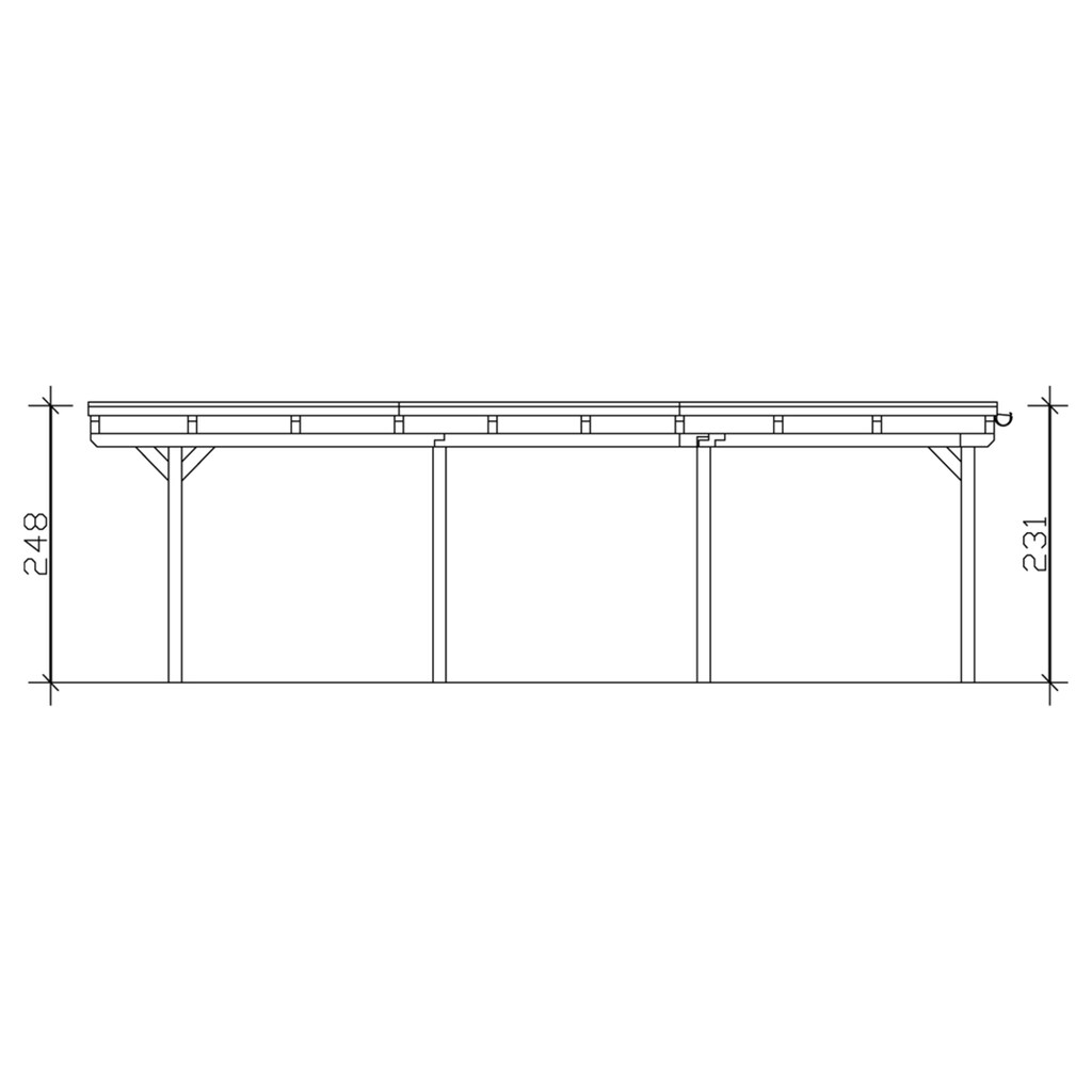 Skanholz Doppelcarport »Emsland«, Leimholz-Nordisches Fichtenholz, 550 cm, natur