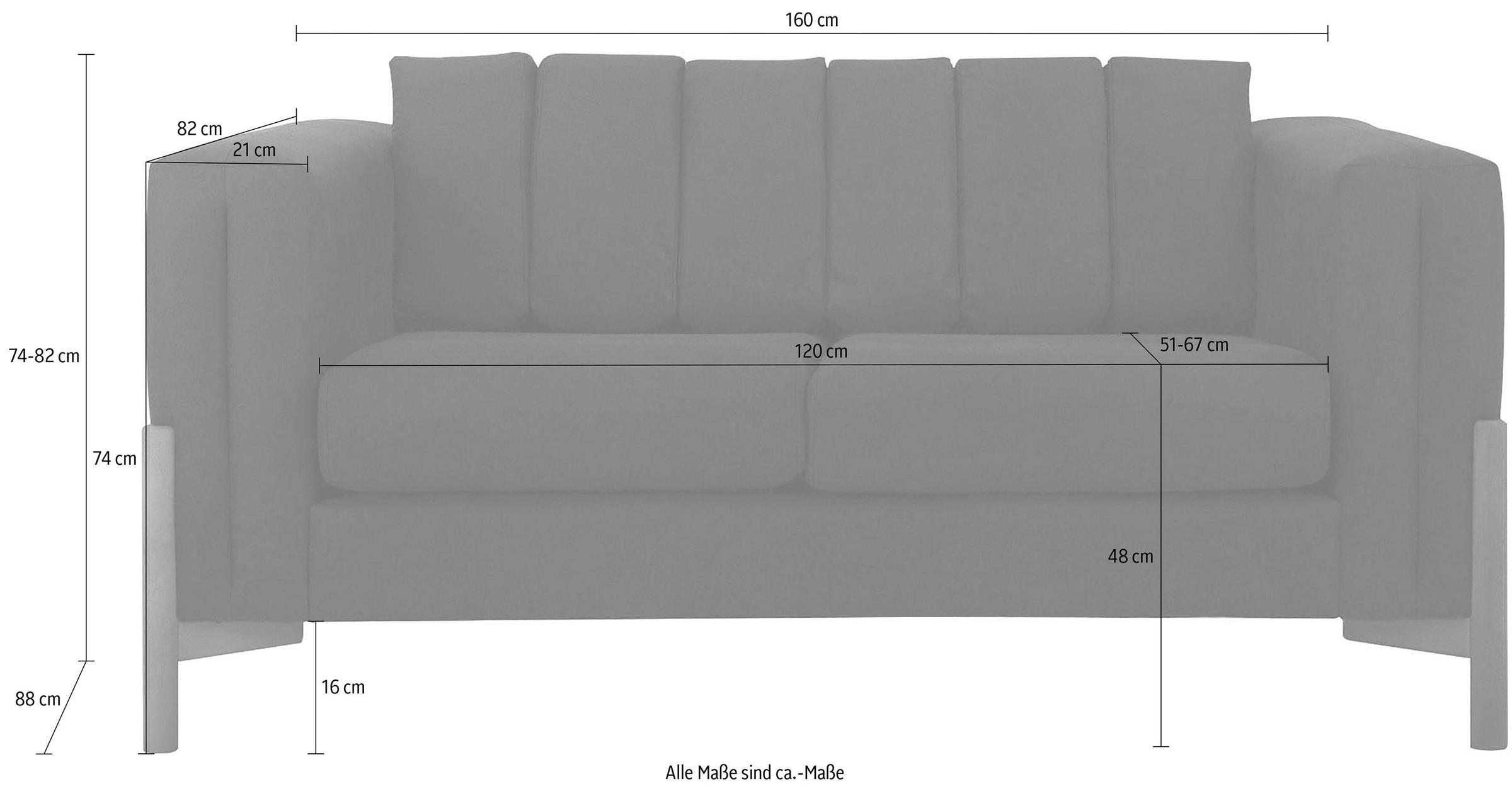 Home affaire 2-Sitzer »Haki«