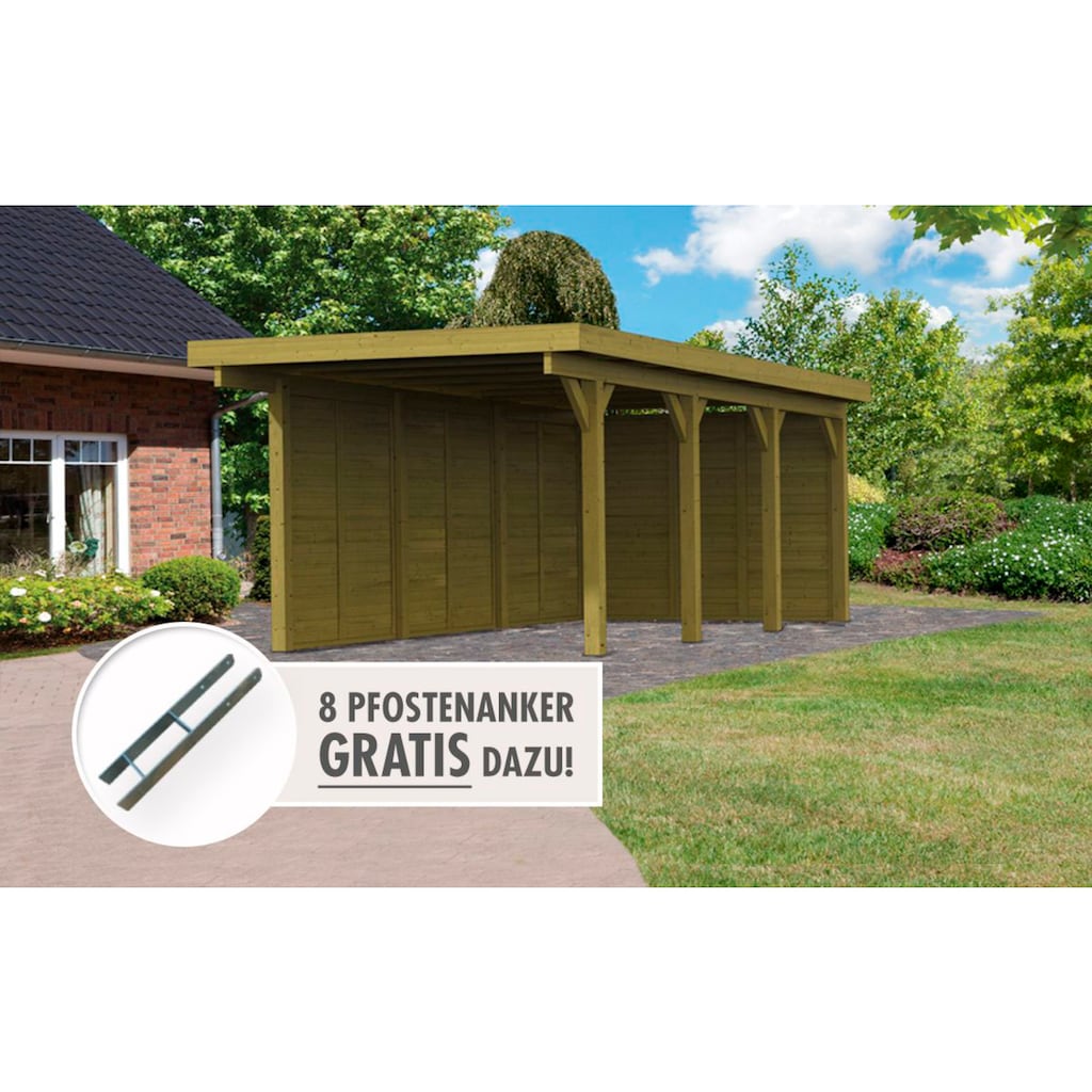 Karibu Einzelcarport »Classic 2«, Holz, 250 cm, braun