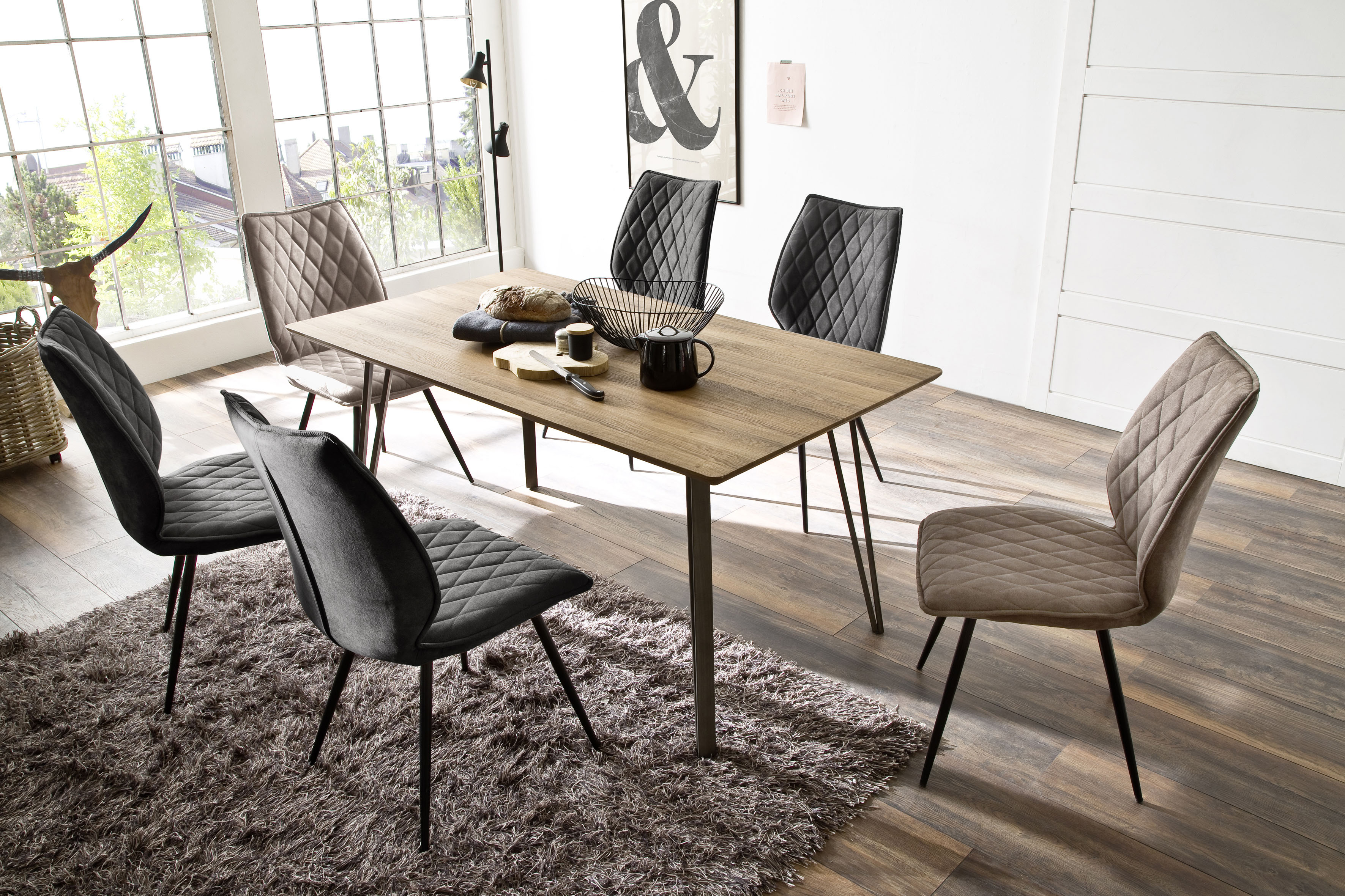 MCA furniture 4-Fußstuhl »Navarra« () 2 Stk. 2-er Set mit Stoffbezug, belas günstig online kaufen