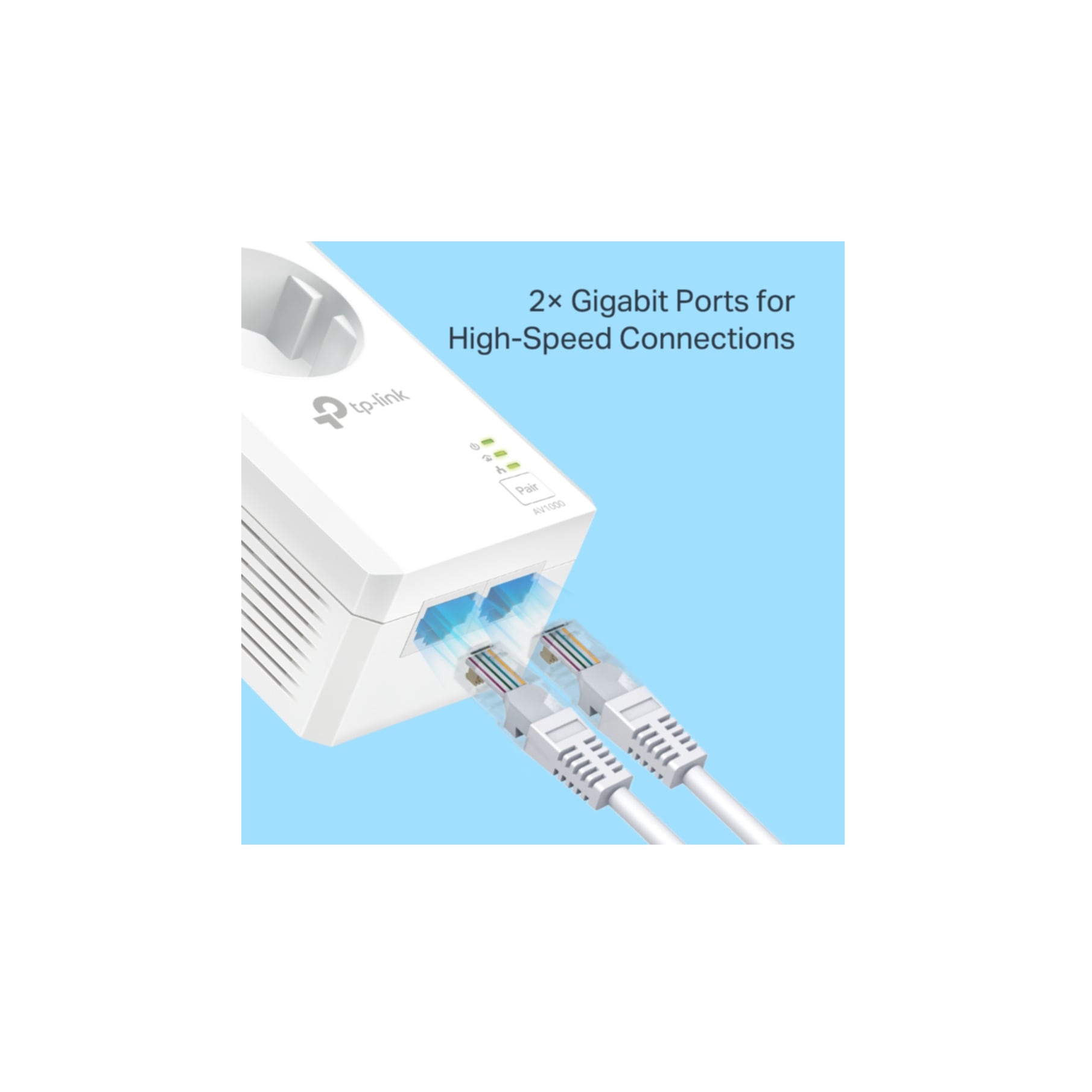 TP-Link Netzwerk-Adapter »AV1000 2-Port Gigabit Powerline Adapter mit Steckdose«
