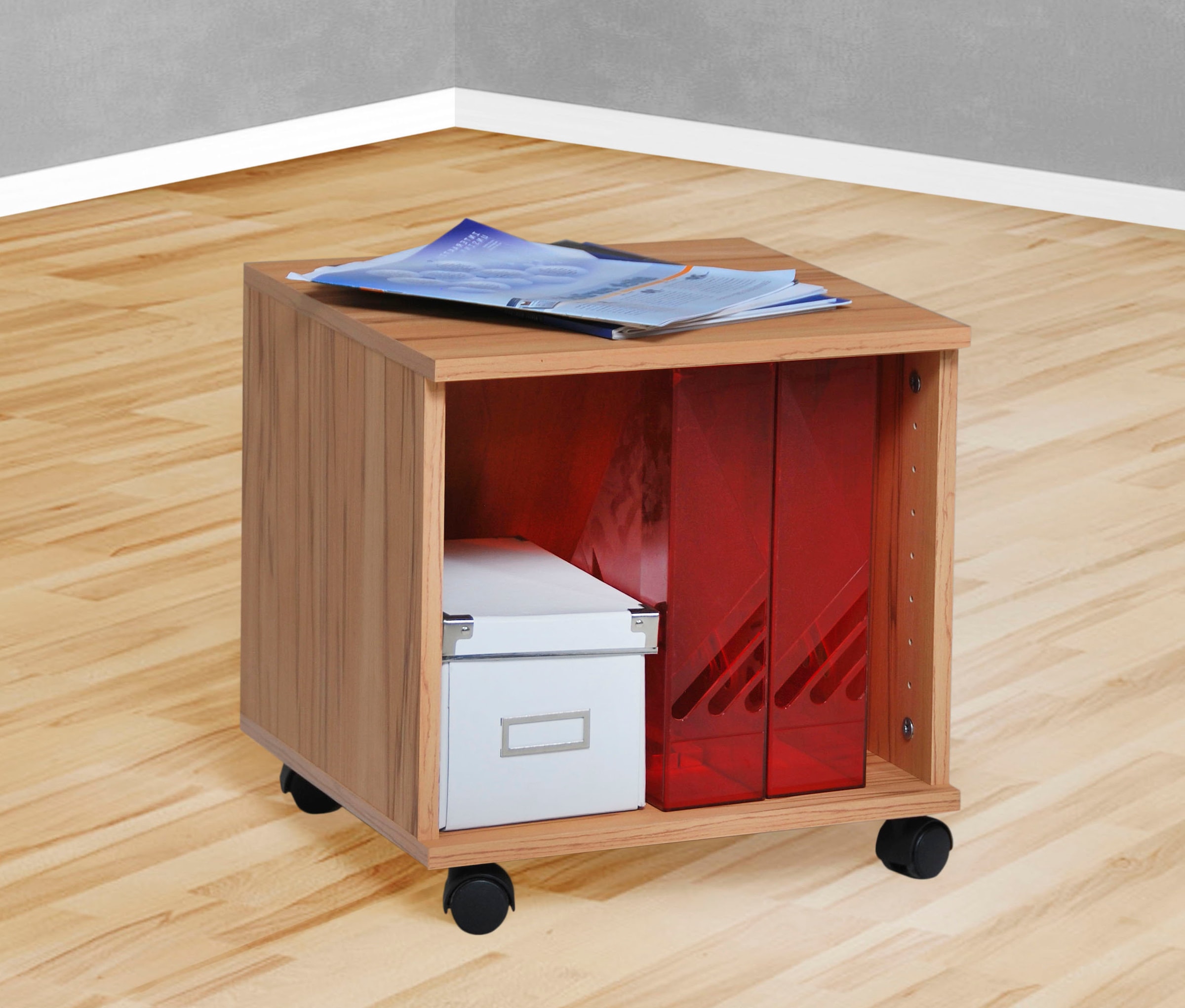 VOGL Möbelfabrik Rollcontainer »1191, Bürocontainer, Nachtschrank«, (1 St.), Ausführungen mit/ohne Schubladen, Höhe 41 cm, Made in Germany