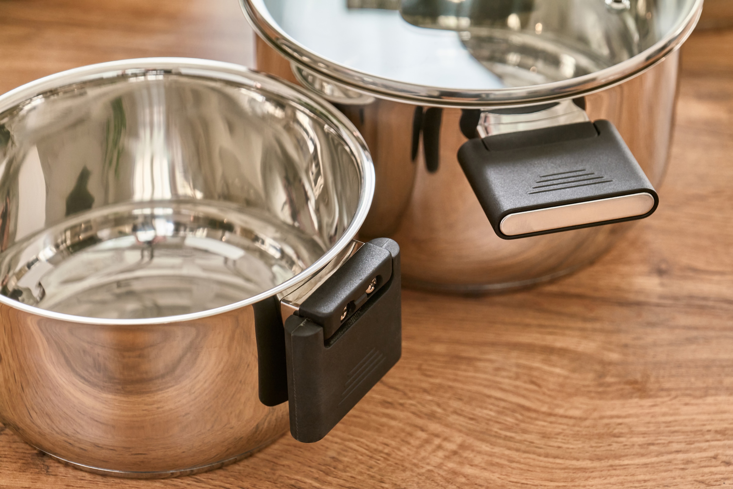 RESTO Kitchenware Topf-Set »ANSER mit klappbaren Griffen, im Geschenkkarton« Set, je 2x Kochtopf Ø 18/22 cm mit Deckel, 4 tlg. Edelstahl 18/10