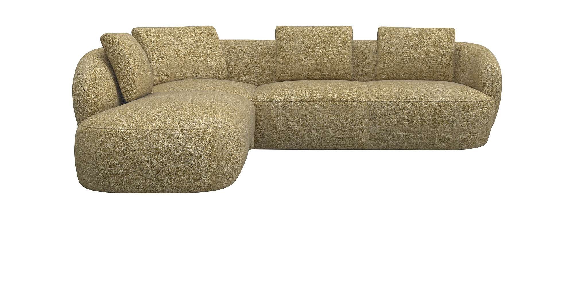 FLEXLUX Ecksofa »Torino, rund, L-Form, Sofa-Ecke mit Ottomane«, Modernes, o günstig online kaufen