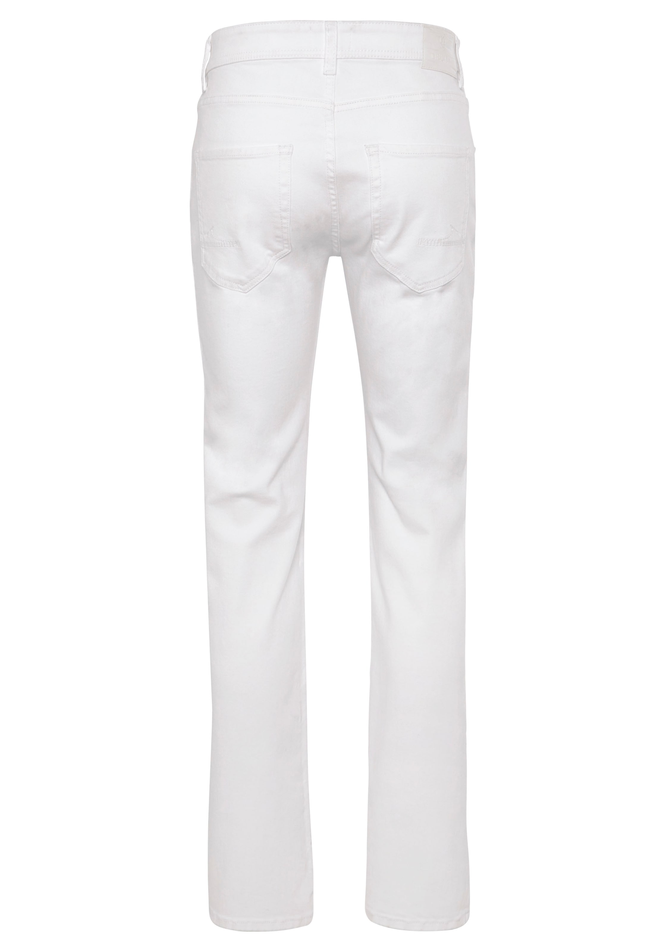 DELMAO Stretch-Jeans »"Reed"«, gerader Beinschnitt, Used-Look-Waschung, niedrige Leibhöhe