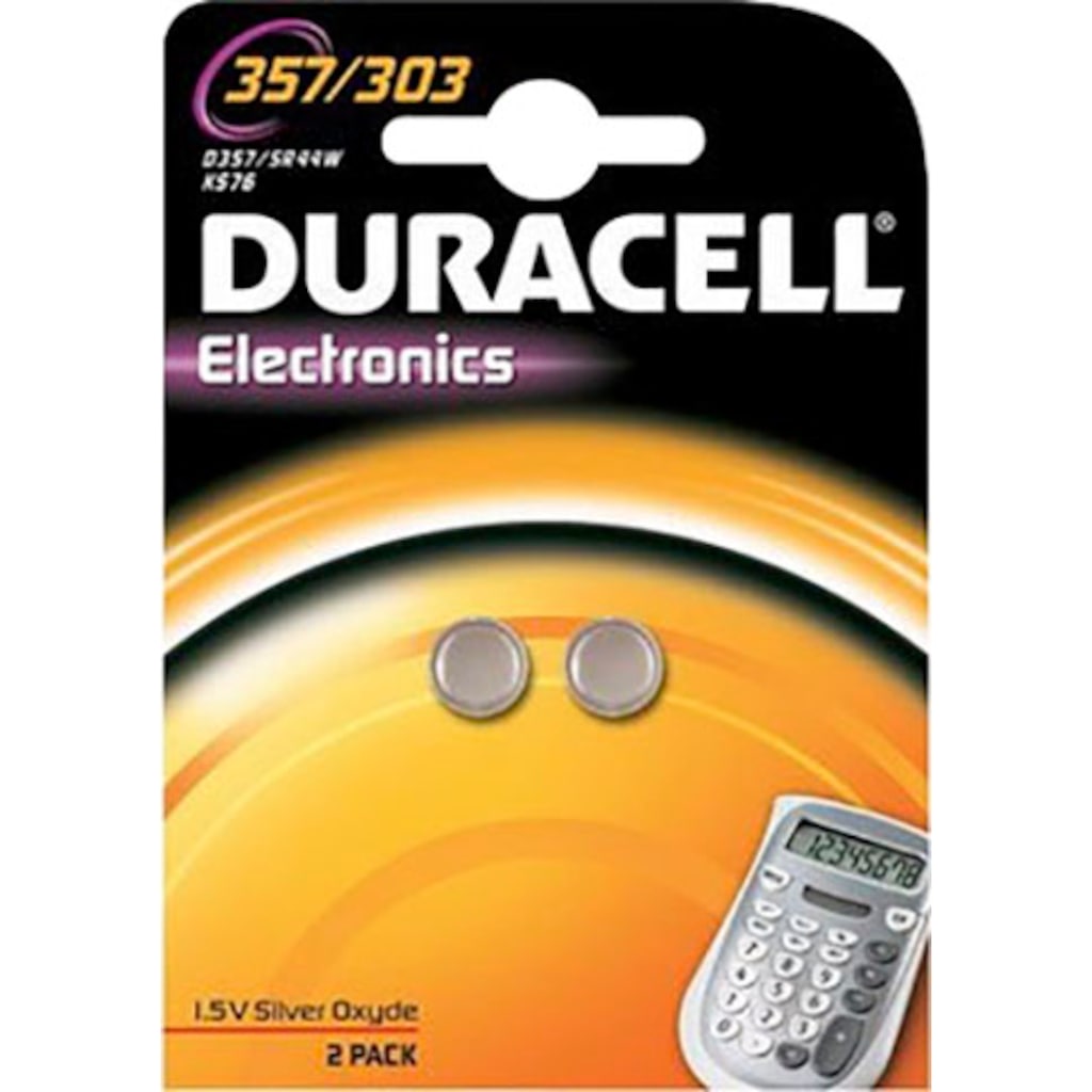 Duracell Batterie »357/303«, (Packung, 2 St.)