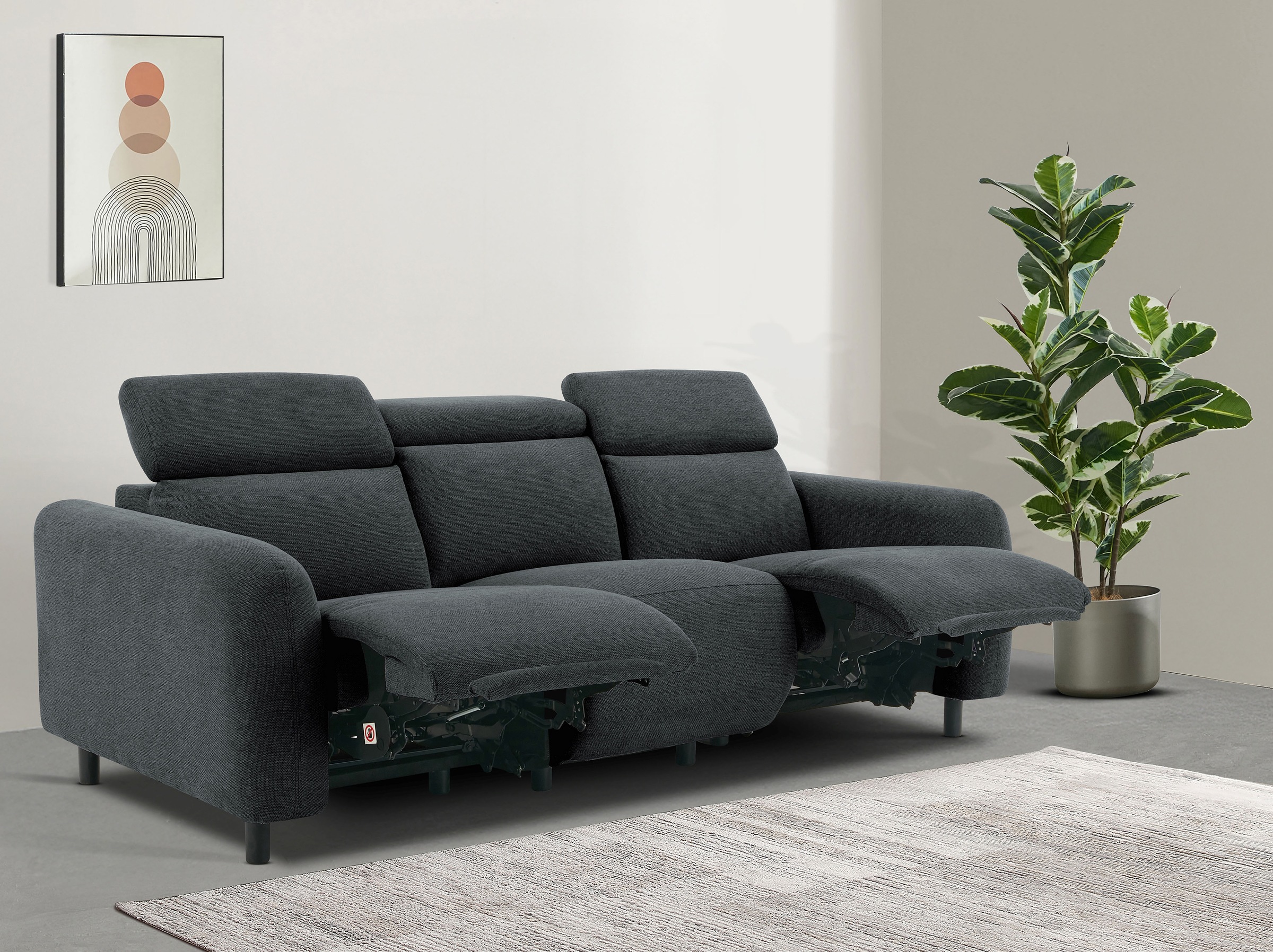 Home affaire 3-Sitzer »SKAANE Struktur-Sofa, 229 cm, manuelle-u. elektrisch günstig online kaufen