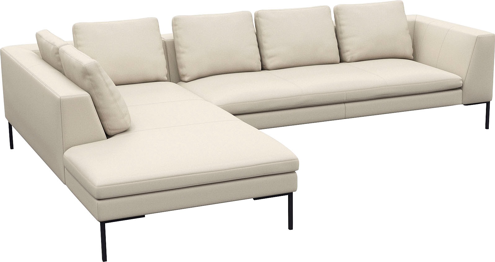 FLEXLUX Ecksofa »Loano, superbequemer Sitzkomfort durch Kaltschaum im Sitz, L-Form«, modernes Sofa, frei im Raum stellbar, lose Kissen, hoher Fuß