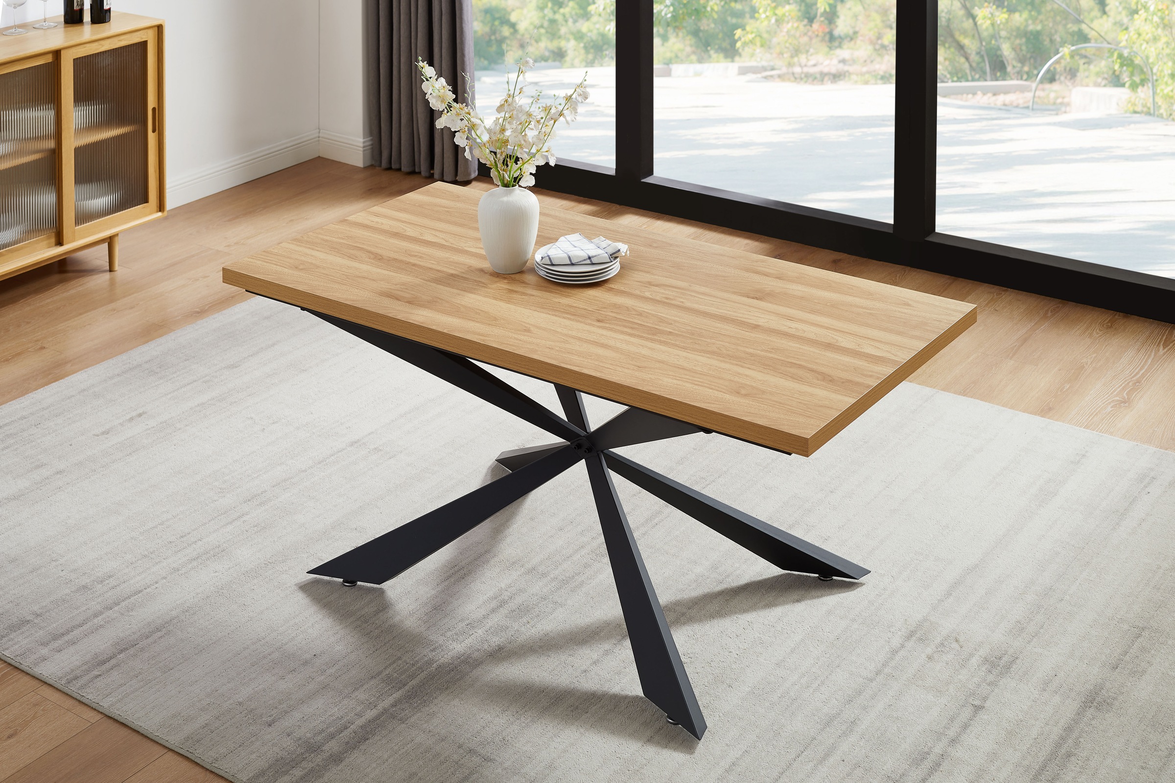 Home affaire Esstisch »Cusey« Melaminbeschichtung mit naturgetreuer Holzmas günstig online kaufen