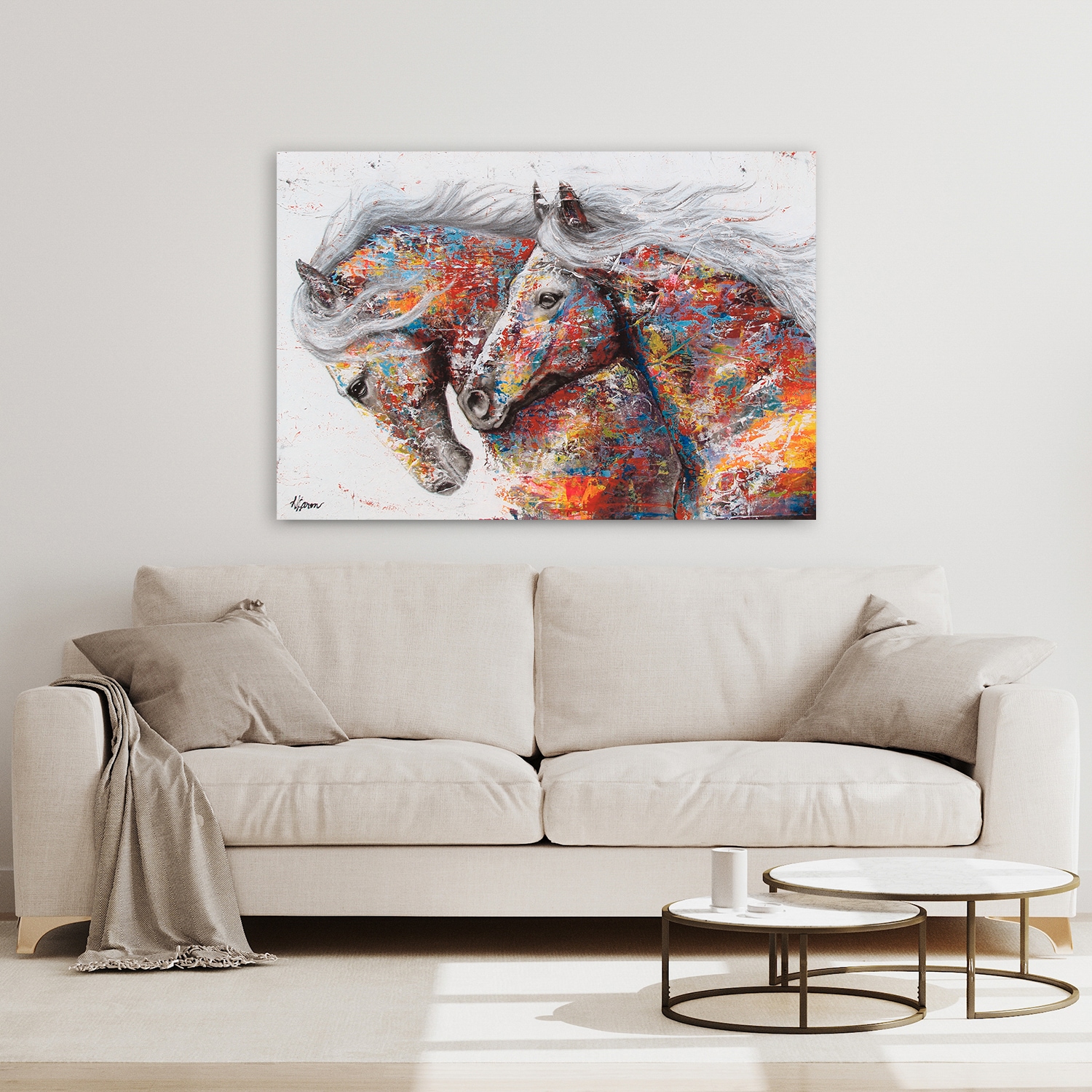 Affengeilebilder Leinwandbild »Color Horses auf Keilrahmen gespannt« 1 Stk. tlg. Kunstdruck Wandbild Bild in verschiedenen Formaten