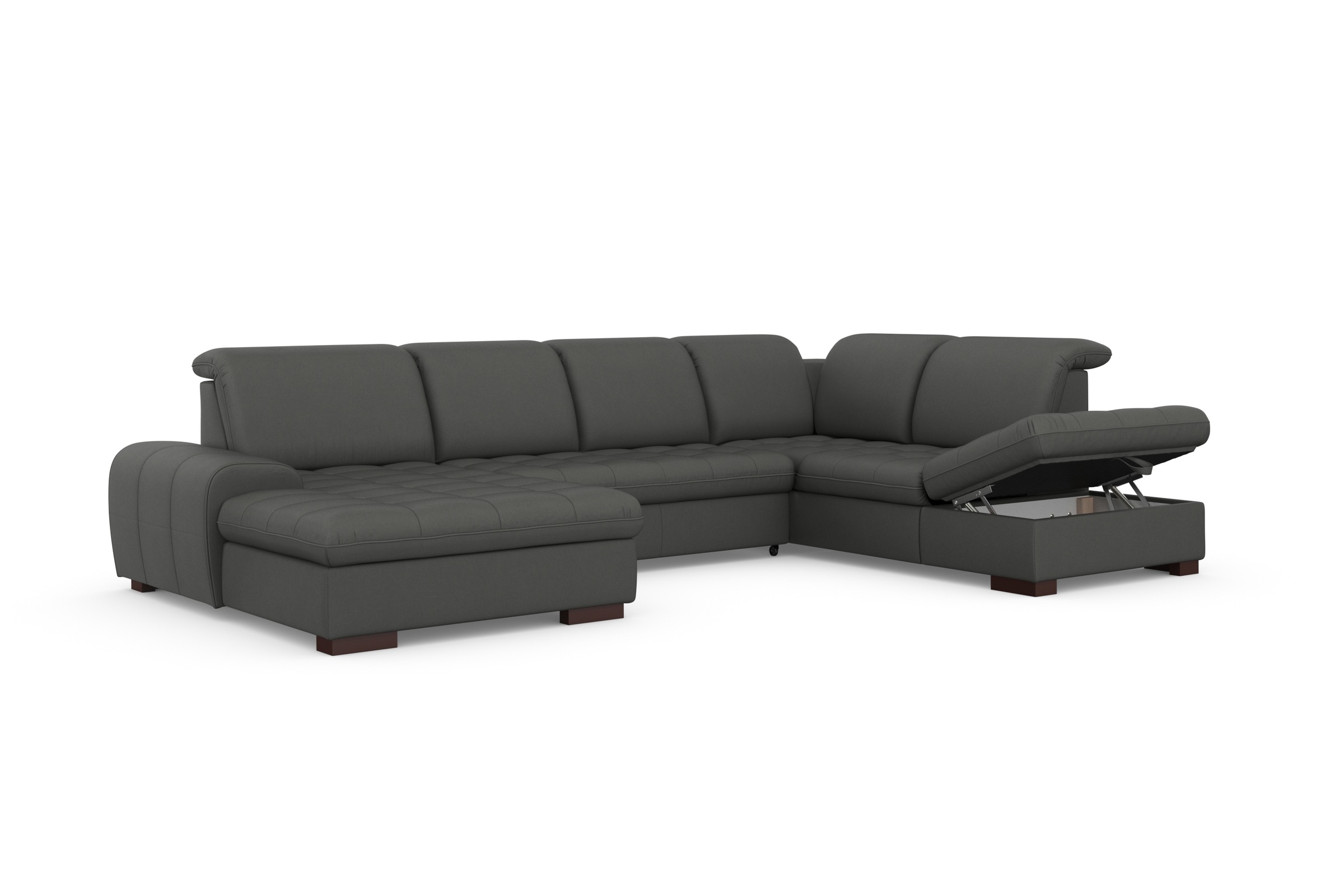 sit&more Wohnlandschaft »Luxor U-Form«, wahlweise mit Bettfunktion, Bettkasten und Kopfteilverstellung
