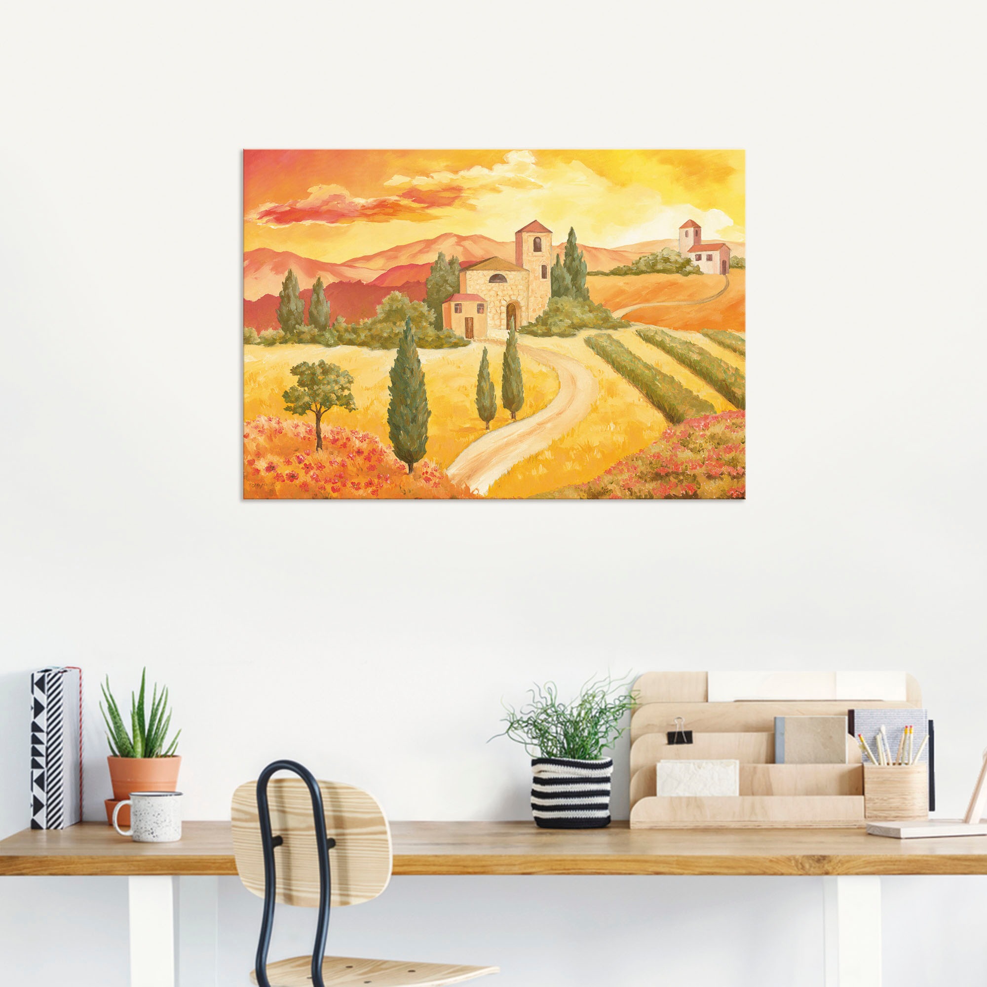 Artland Wandbild »Landschaft VII_gelb«, (1 St.), als Alubild, Outdoorbild, Leinwandbild in verschied. Größen