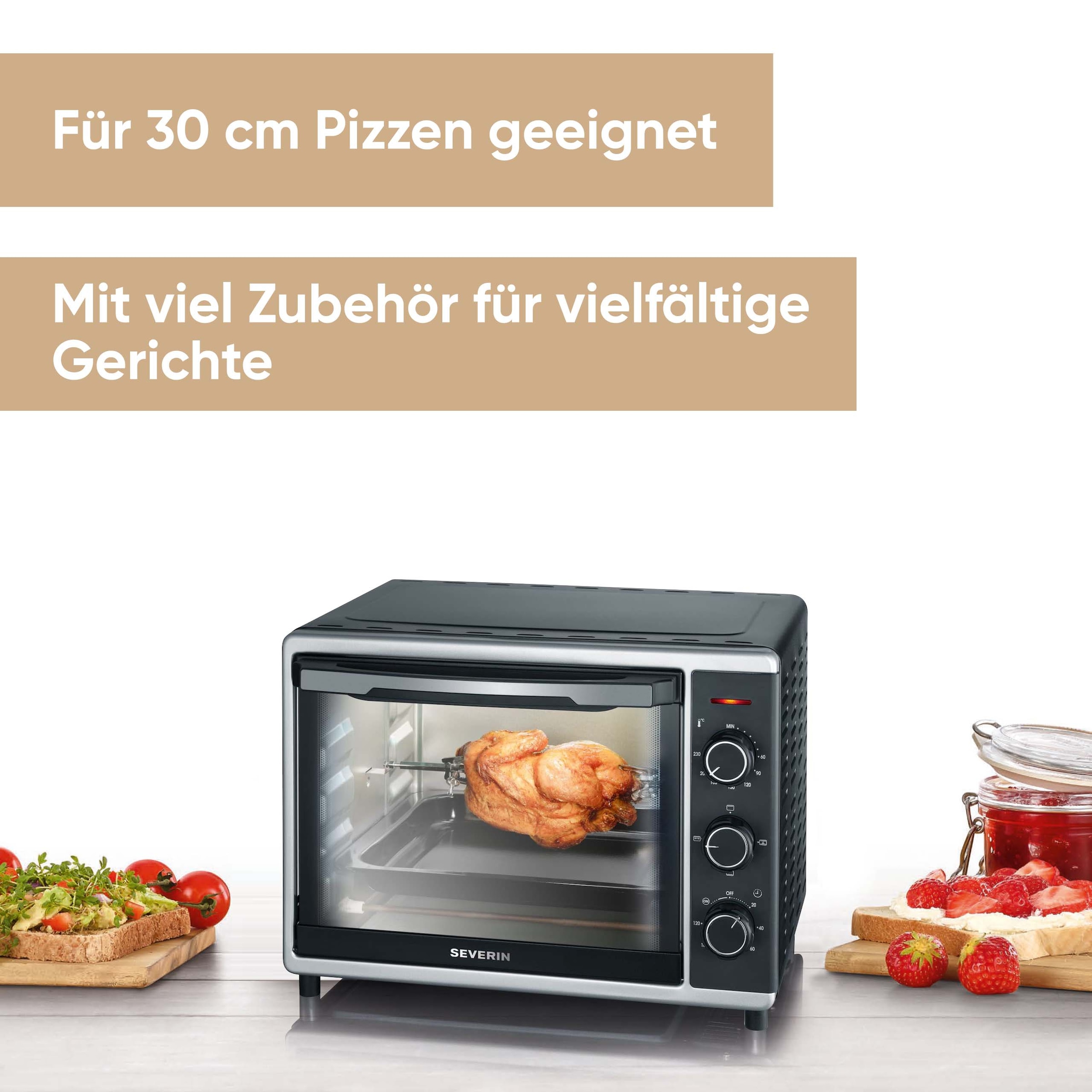 Severin Minibackofen »TO 2056« Umluft, Ober- und Unterhitze getrennt oder kombiniert schaltbar