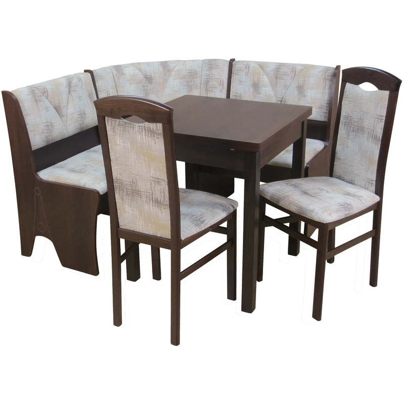 HOFMANN LIVING AND MORE Eckbankgruppe Spar-Set, 4tlg. Set, 4 Stk. tlg. Eckbank mit Stauraum unter den Sitzflächen creme-beige + creme-beige +...