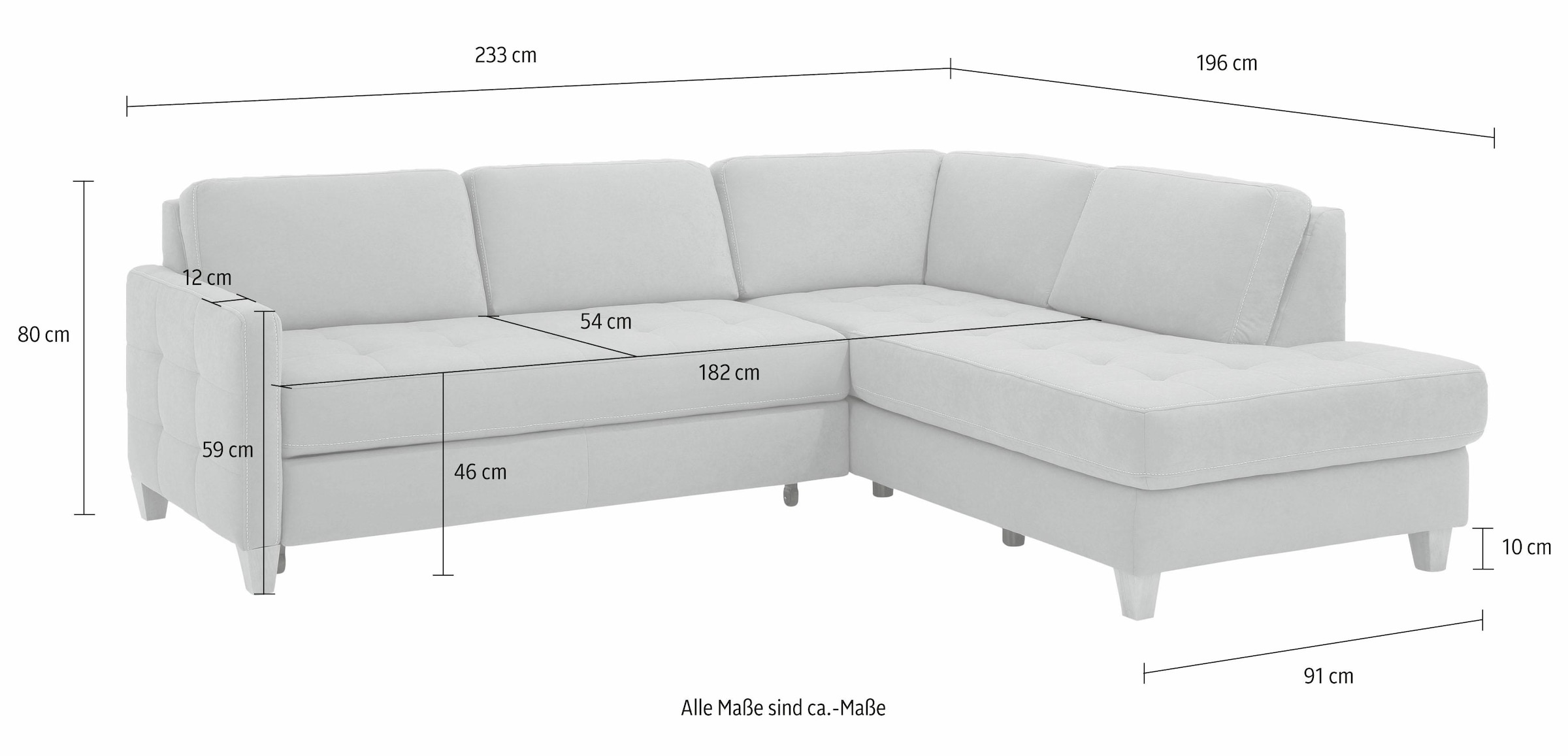 Home affaire Ecksofa »Earl L-Form«, wahlweise auch mit Bettfunktion oder Bettfunktion mit Bettkasten