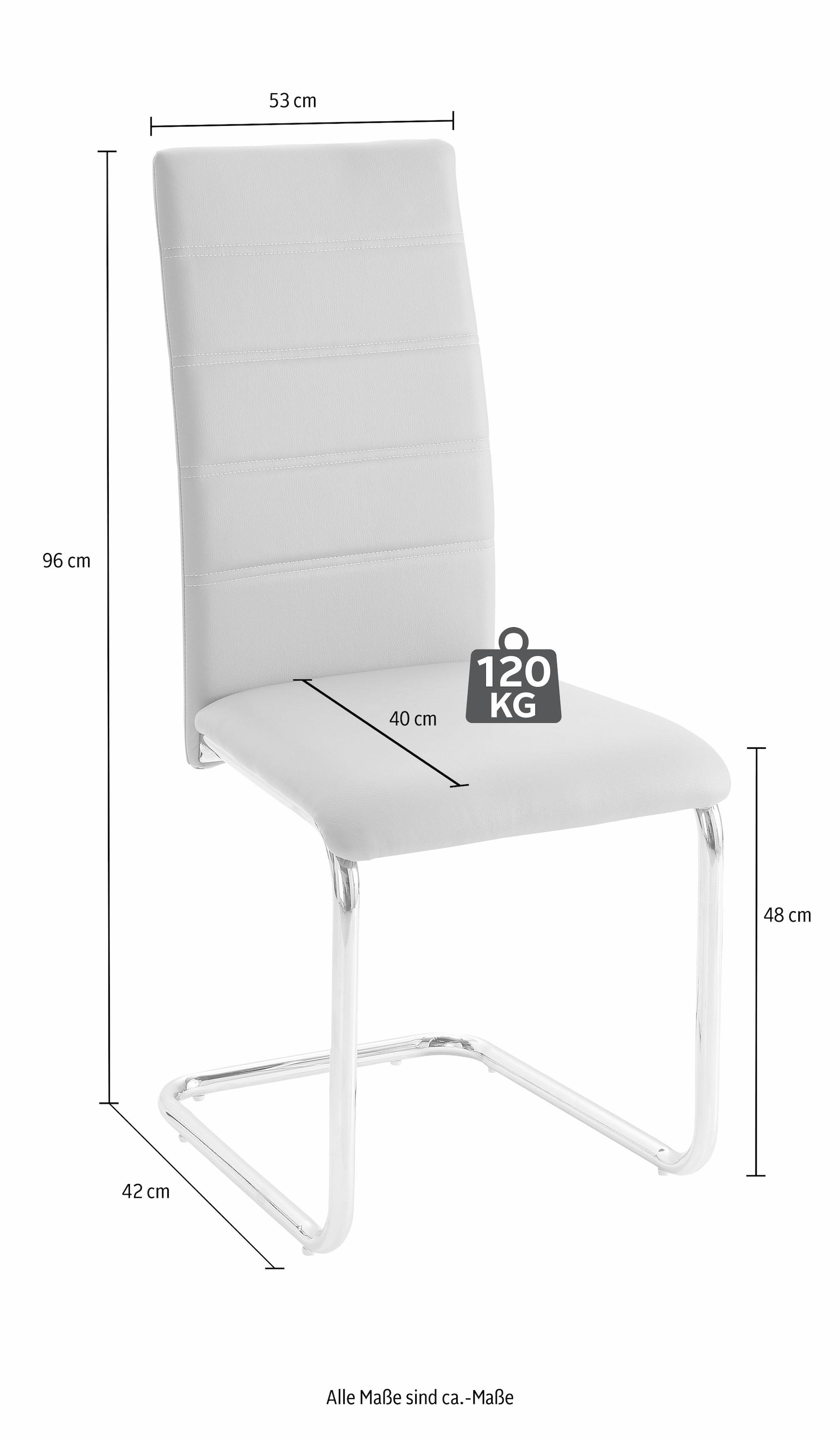 INOSIGN Essgruppe »Normadora«, (Set, 5 tlg.), mit Glastisch, Freischwinger belastbar bis 120 KG