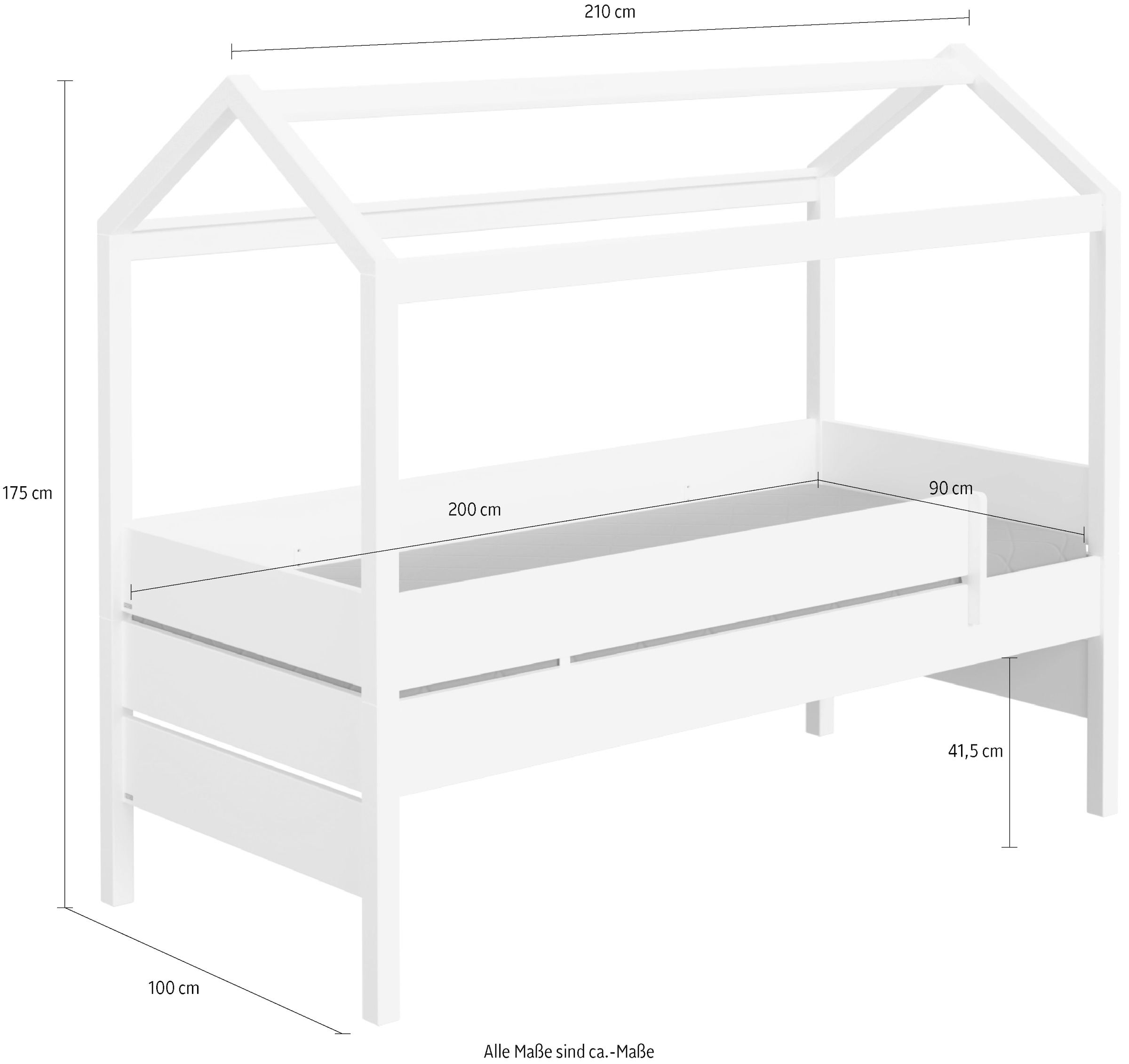 PAIDI Hausbett »TINY HOUSE«, mit Rausfallschutz, individuell gestaltbar, hochwertig verarbeitet