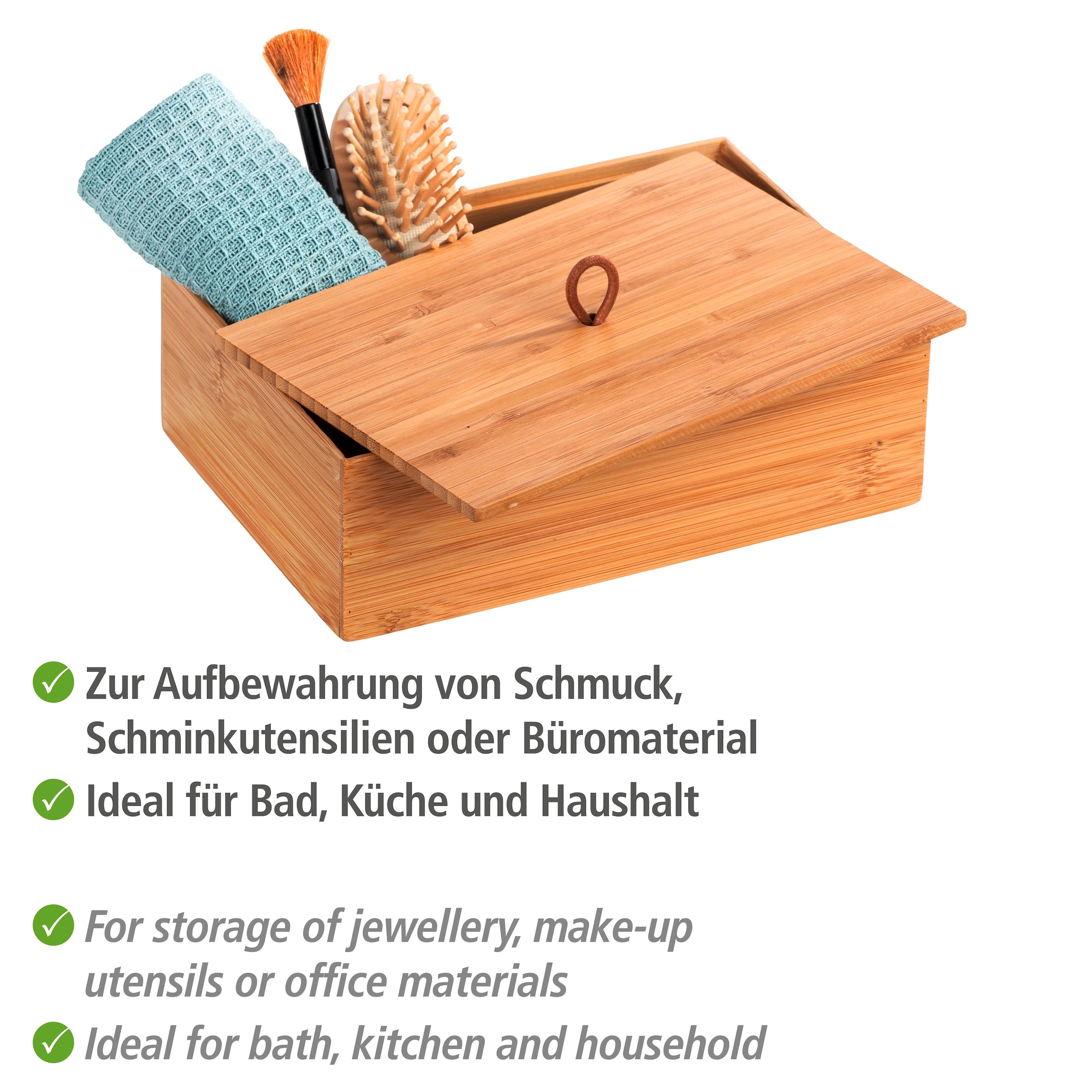 WENKO Aufbewahrungsbox »Terra«, (1 St.), mit Deckel und praktischer Schlaufe