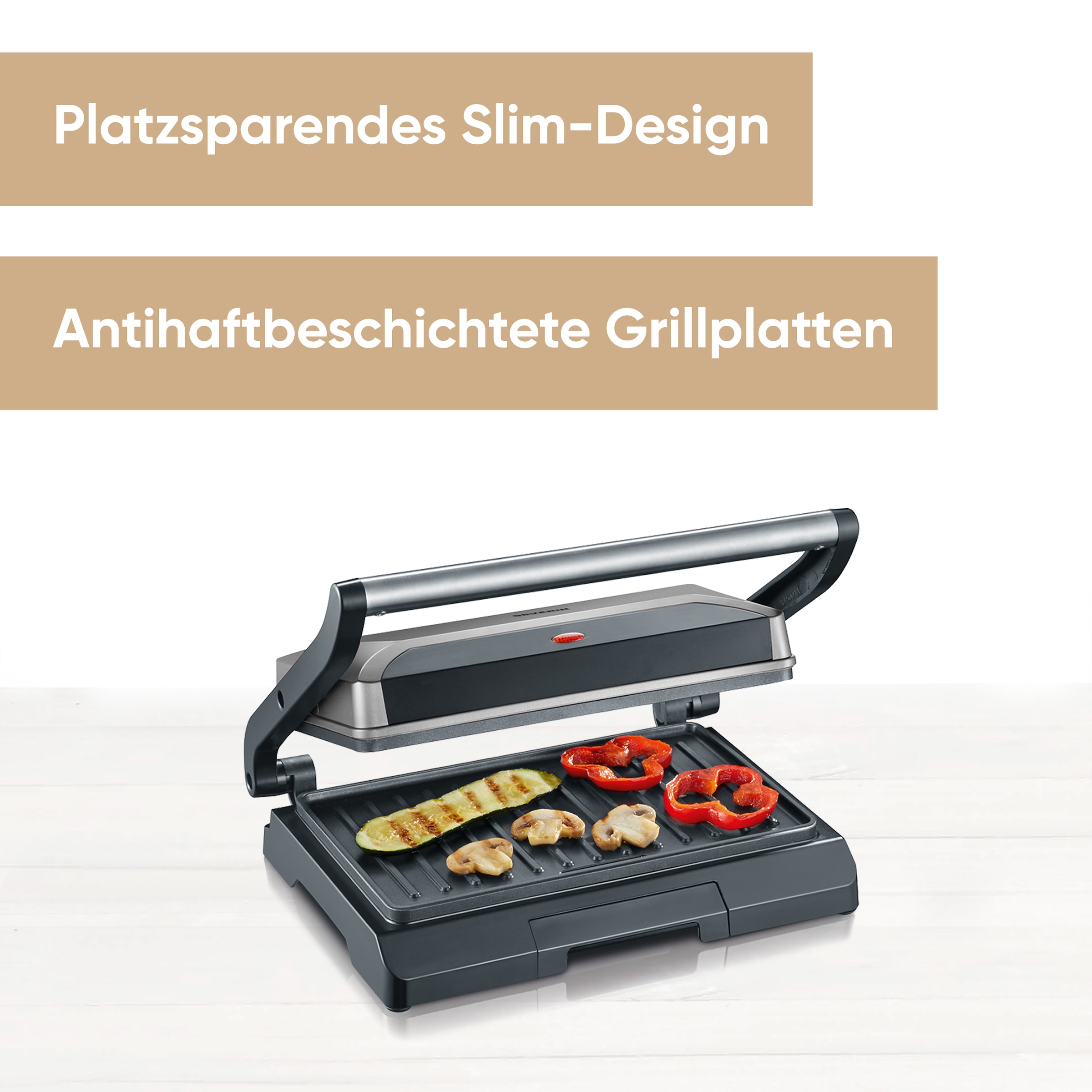 Severin Kontaktgrill »KG 2394« 800 W antihaftbeschichtete Grillplatten,inkl. Fettauffangschale