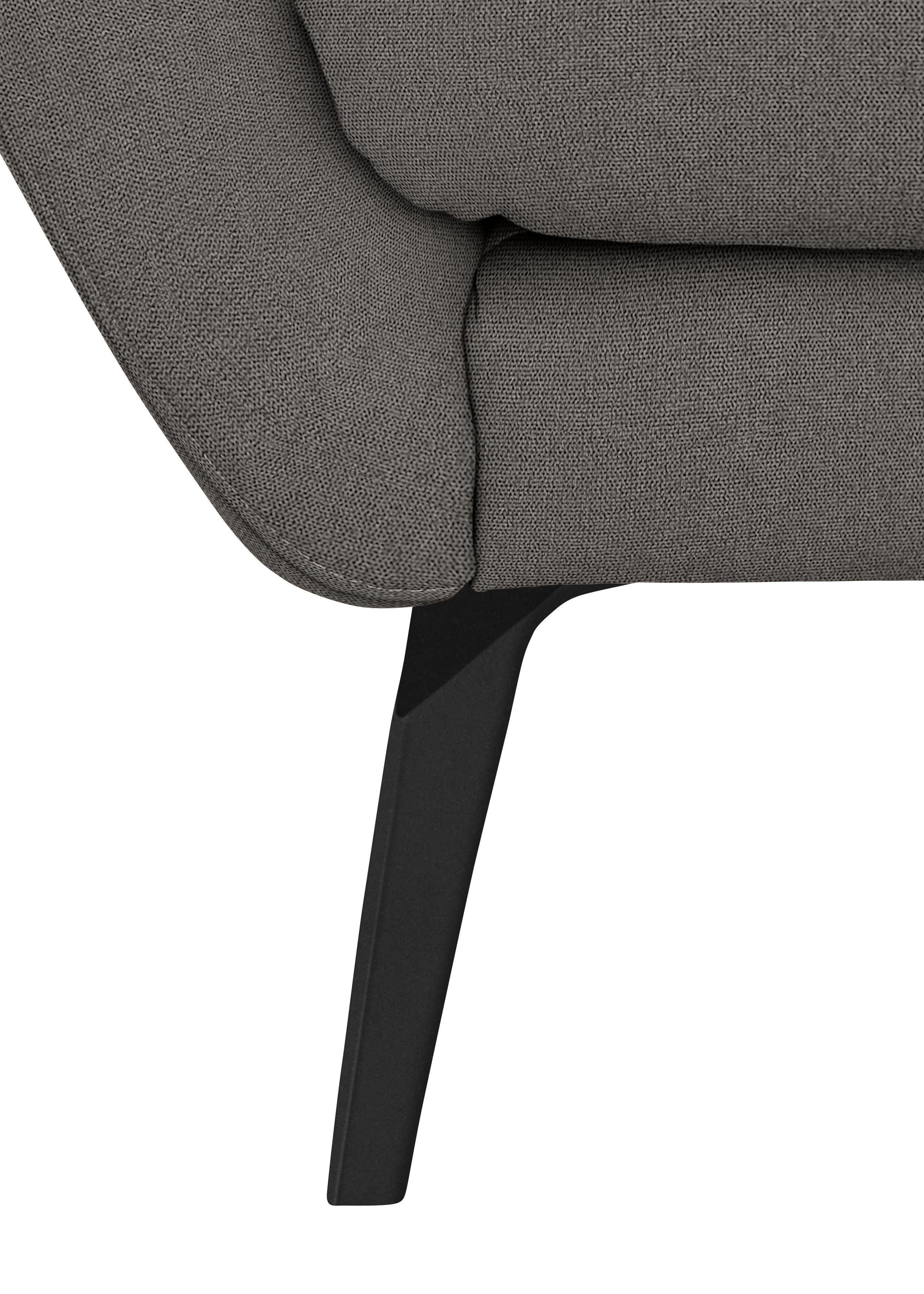 W.SCHILLIG Big-Sofa »softy«, mit dekorativer Heftung im Sitz, Füße schwarz pulverbeschichtet