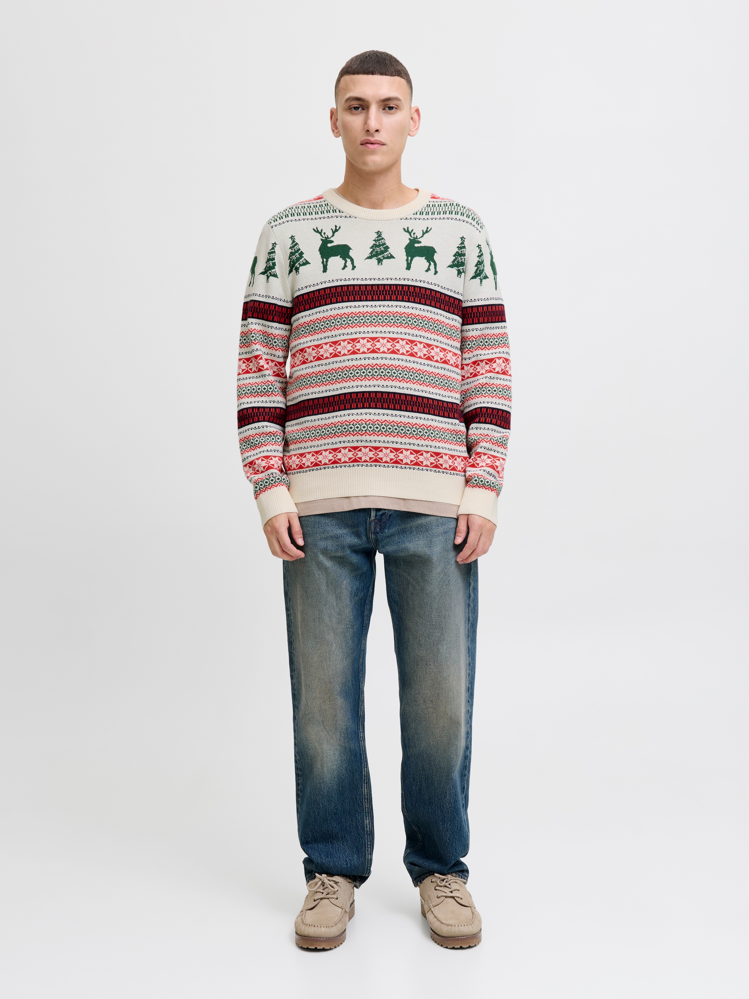 Jack & Jones Strickpullover »JJXMAS NOEL KNIT CREW NECK«