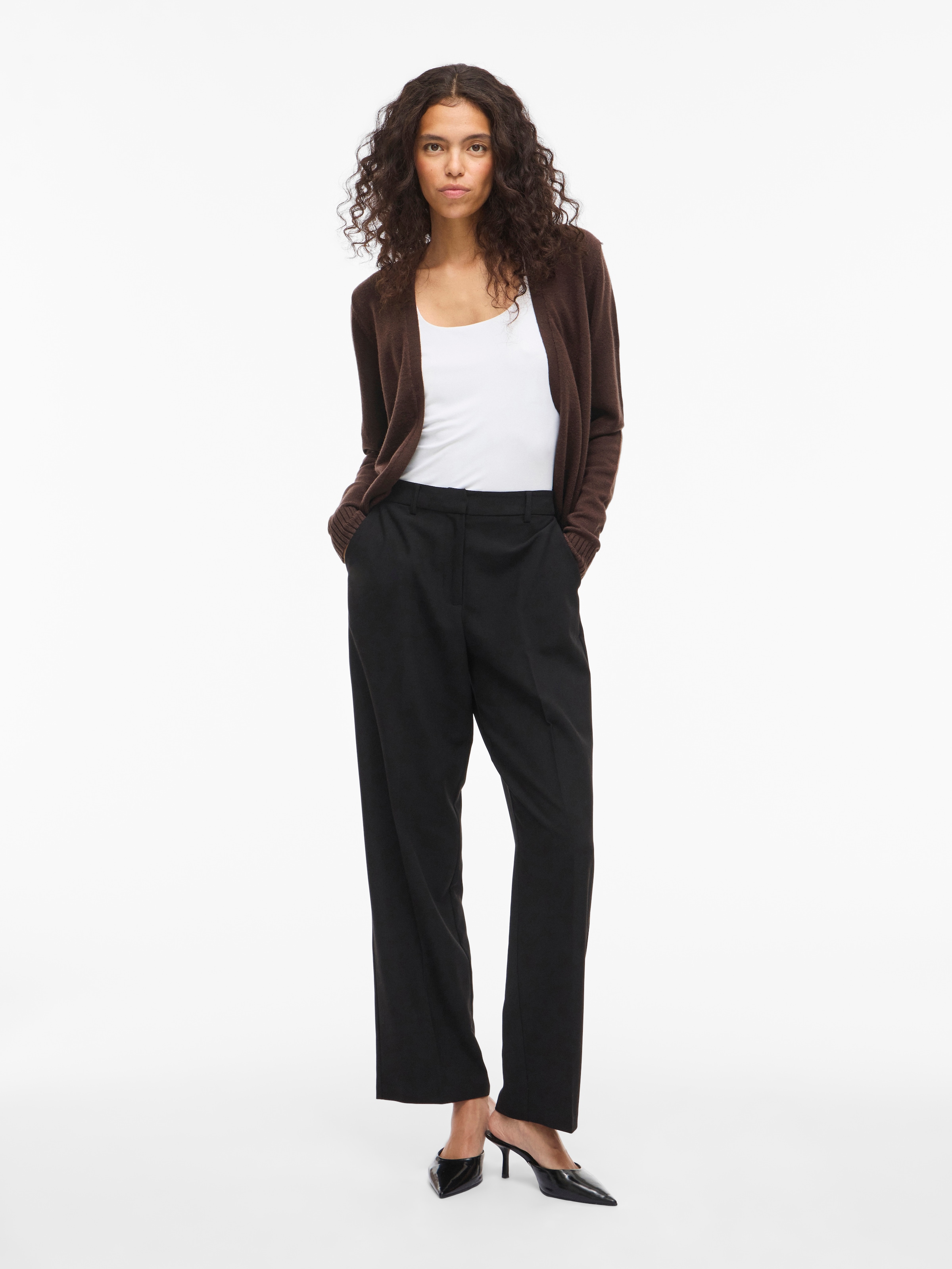 Vila Cardigan »VIRIL SHORT L/S KNIT CARDIGAN-NOOS« Materialmix, regular fit