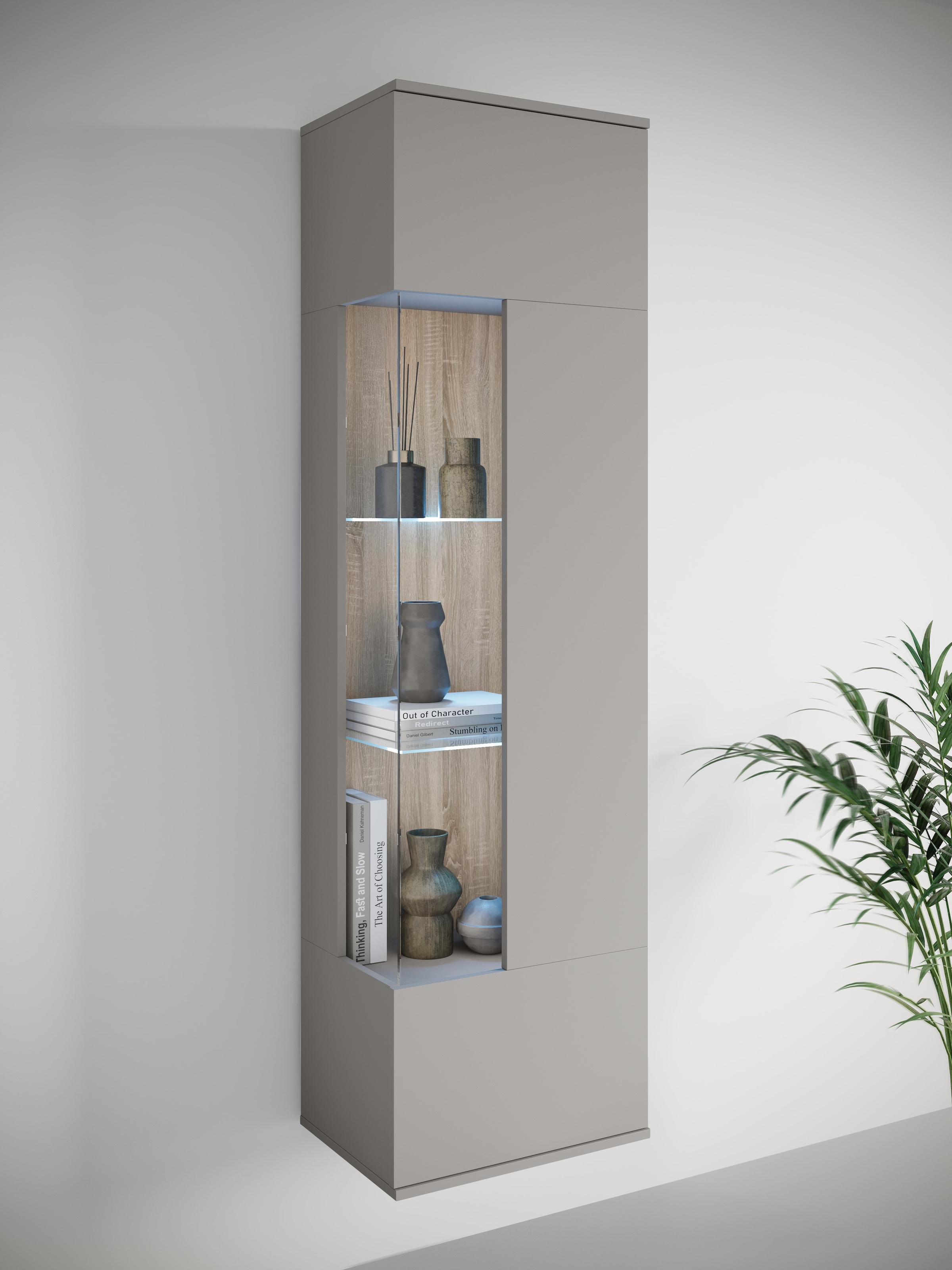 INOSIGN Vitrine »Kenia, stehend und hängend, Türanschlag wechselbar«, (1 St.), Vitrineschrank mit Glastüren 160 cm Höhe