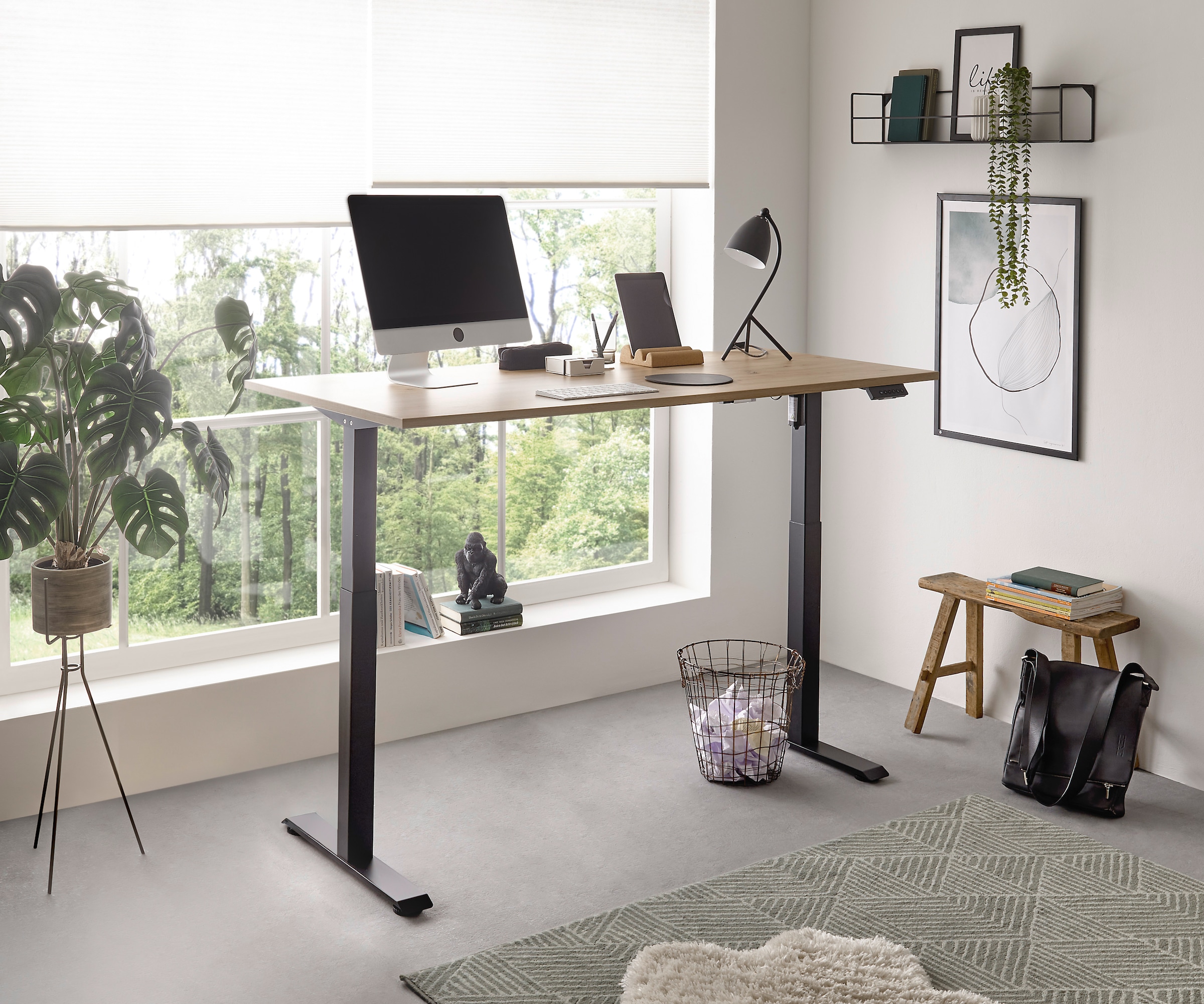 BEGA OFFICE Schreibtisch 2 Stk. tlg. Breite 137 cm, stufenlos höhenverstellbar 74-117 cm