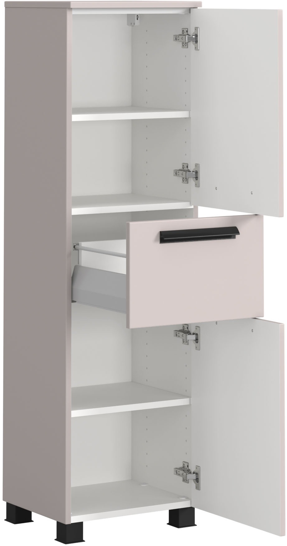 welltime Badmöbel-Set »SALVADA, 3tlg-Set, gedämpfte Scharniere, Softclose, Keramikbecken« Maße (B/T/H): 140/47,5/200 cm, 