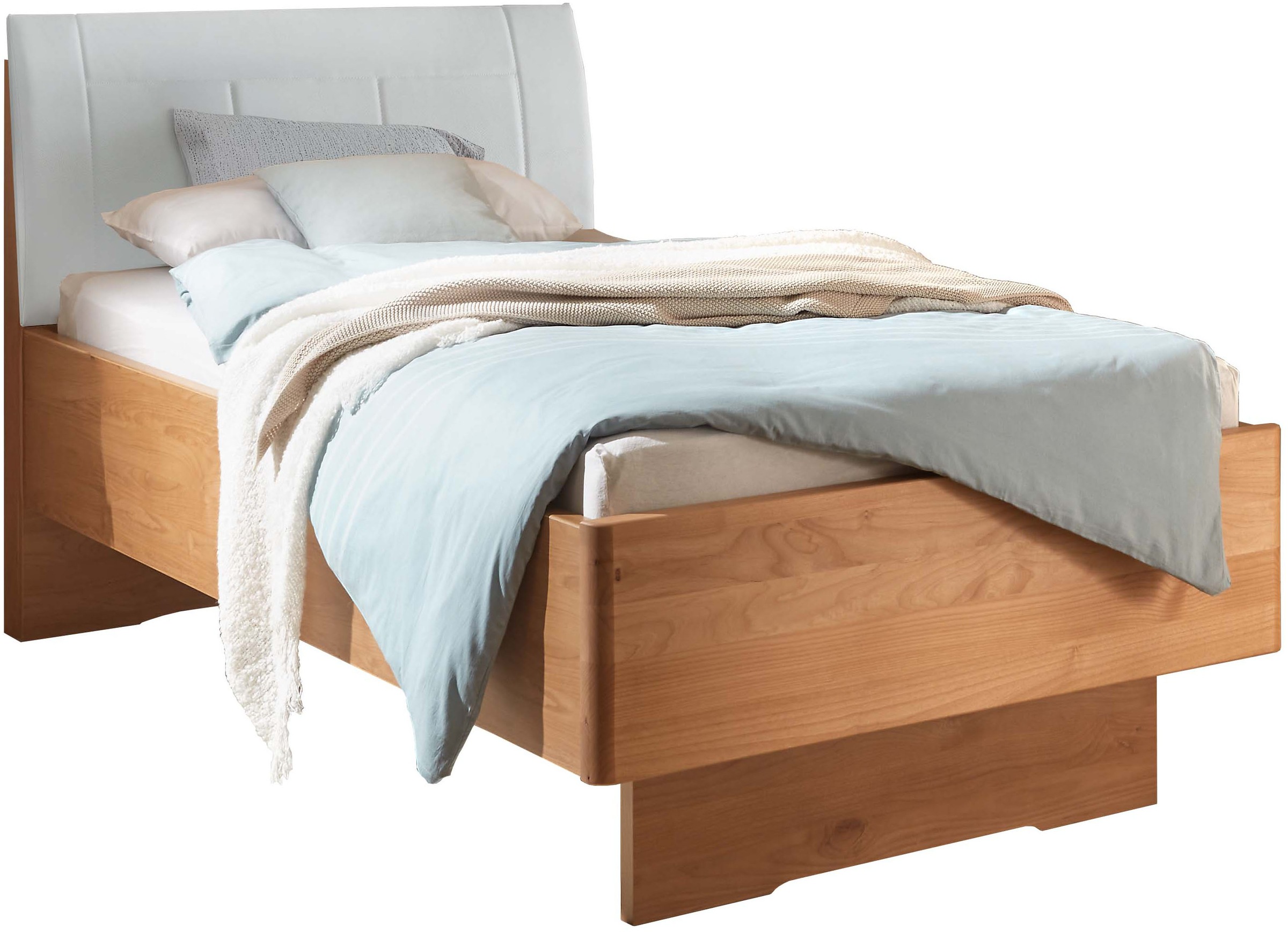 WIEMANN Holzbett »Cardiff, Bettgestell, Bettrahmen, teilmassiv, mit Polster günstig online kaufen