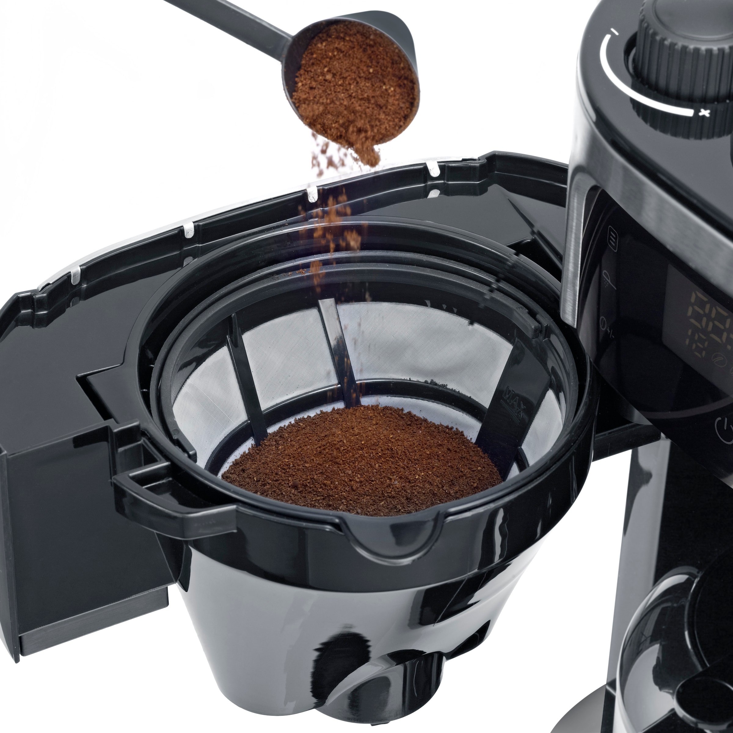 Severin Kaffeemaschine mit Mahlwerk »KA 4814«, 1 l Kaffeekanne, Permanentfilter, 1x4, mit Mahlwerk, Schwenkfilter, LED-Touch-Display, Timerfunktion