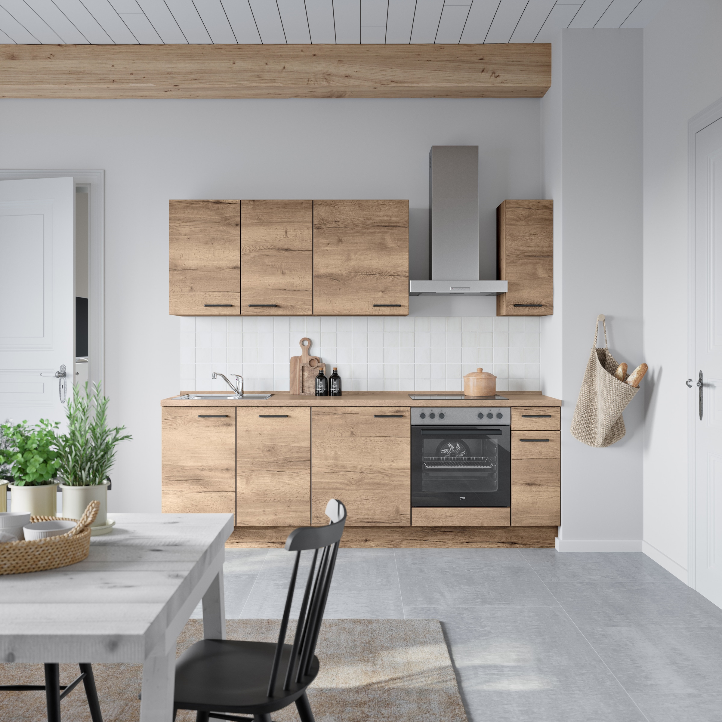 nobilia® Küchenzeile »"Structura I"«, vormontiert, Ausrichtung wählbar, Breite 240 cm, wahlw. mit E-Geräten