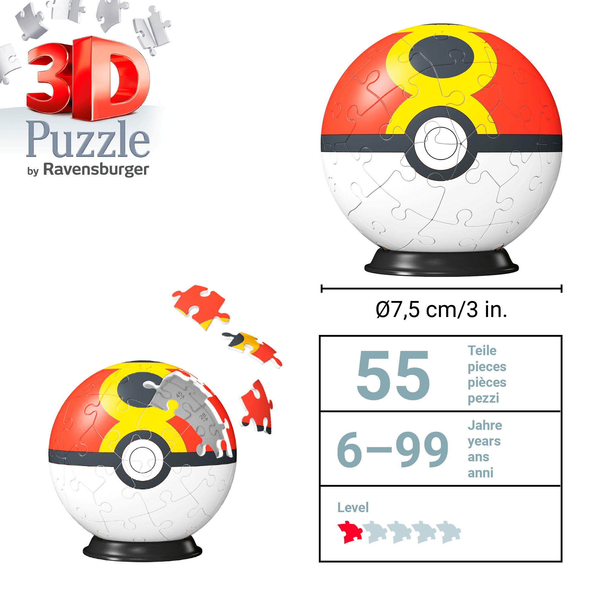 Ravensburger 3D-Puzzle »Pokémon Wiederball«, Made in Europe