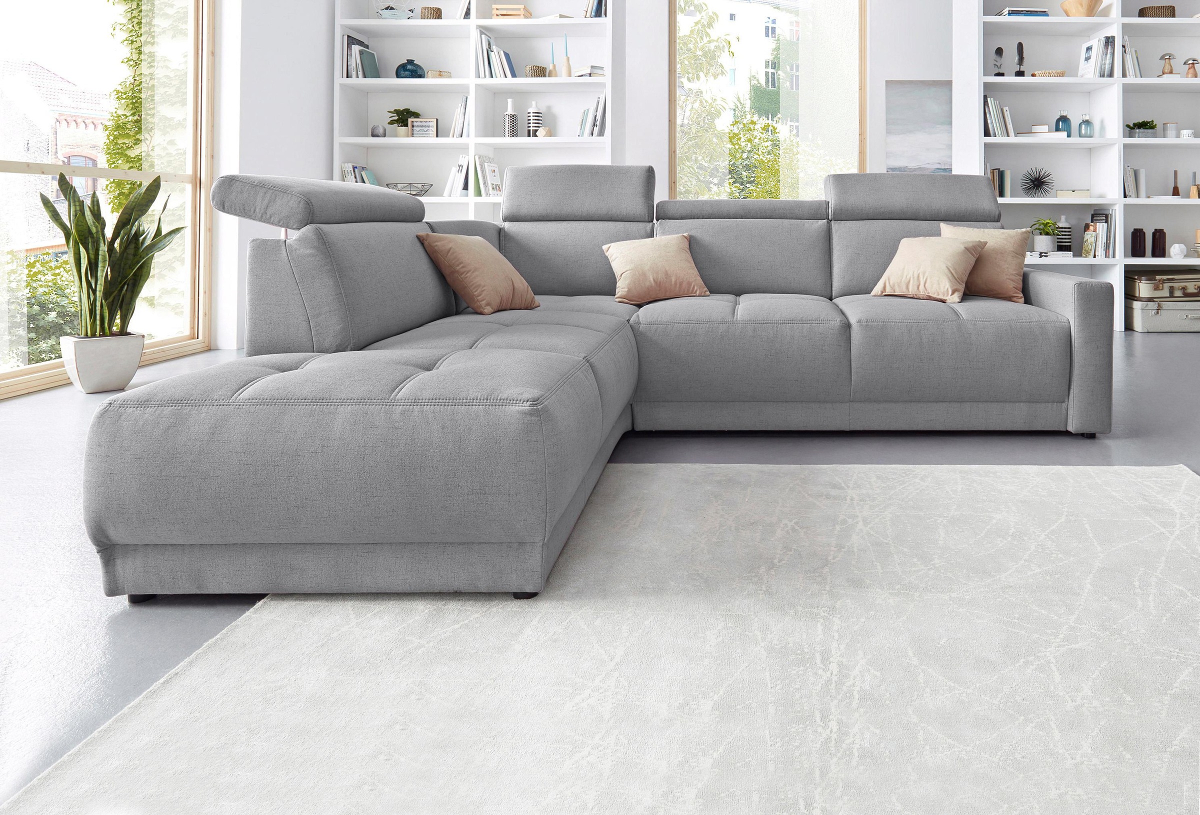 DOMO collection Ecksofa »Ava, moderne Sitzheftung mit toller Doppelnaht, ko günstig online kaufen