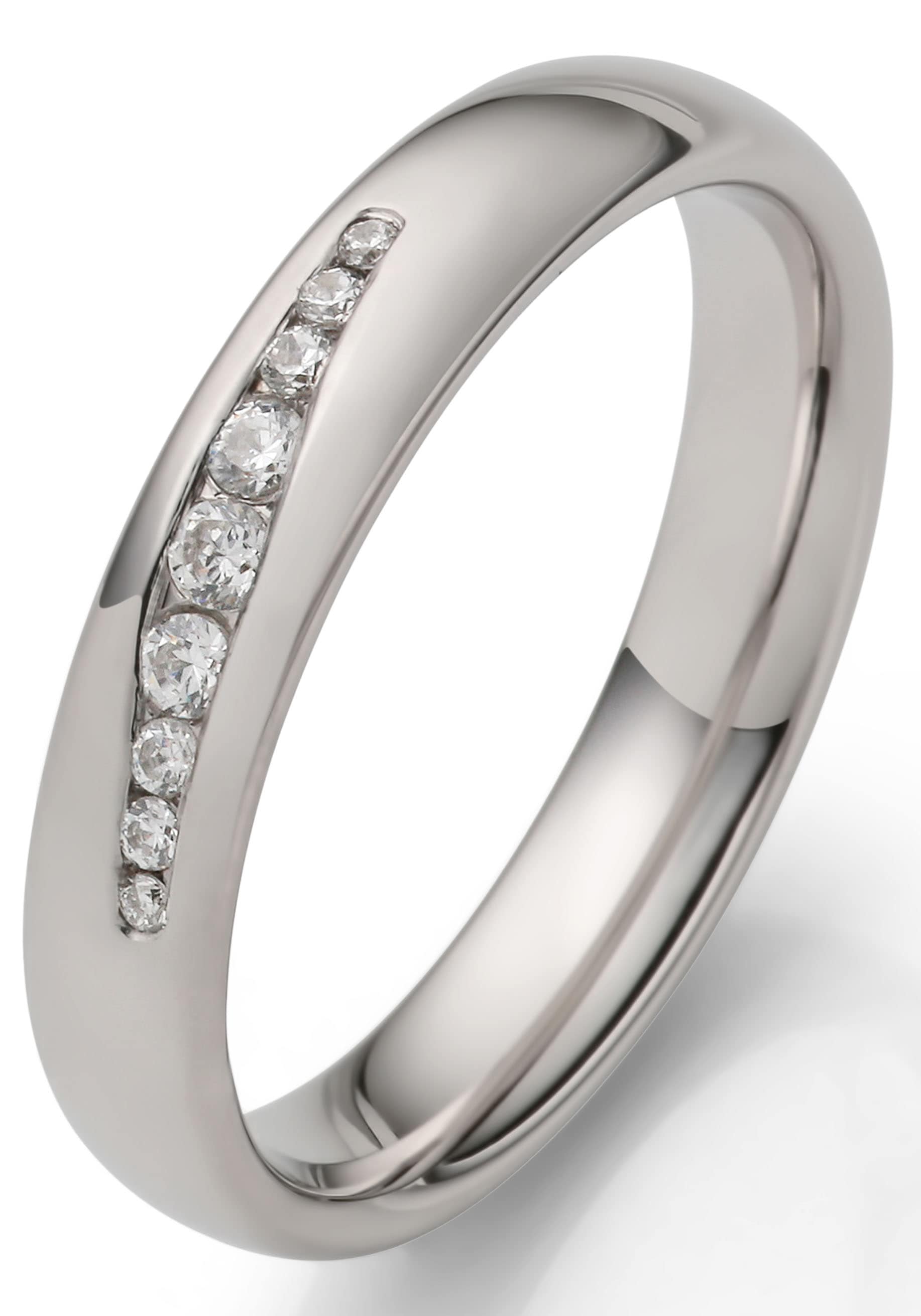 Firetti Trauring »Schmuck Geschenk Hochzeit Ehering "LIEBE"«, Made in Germany - wahlweise mit oder ohne Zirkonia (synth.)