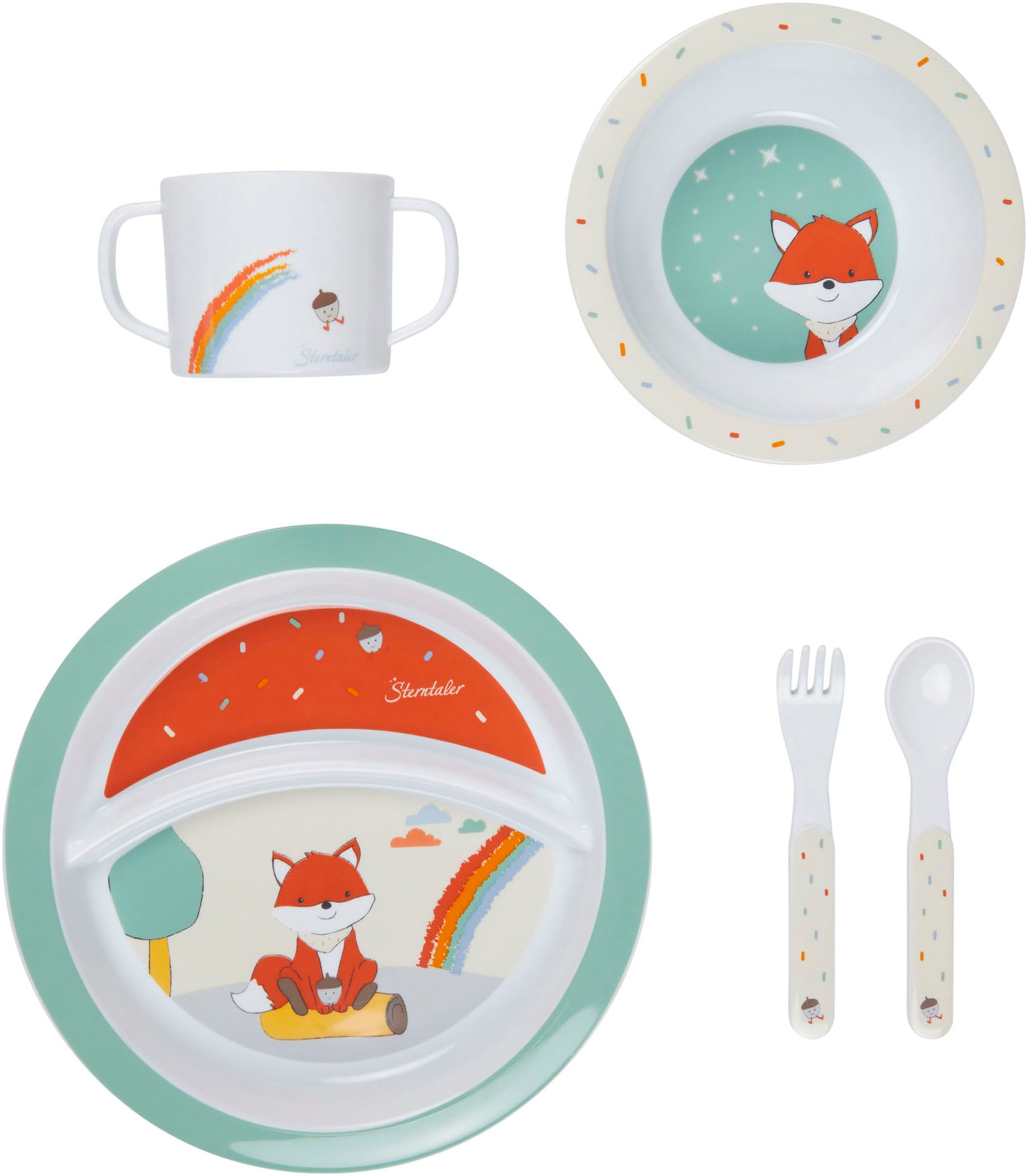 Sterntaler® Kindergeschirr-Set »Fuchs Filou, rund«