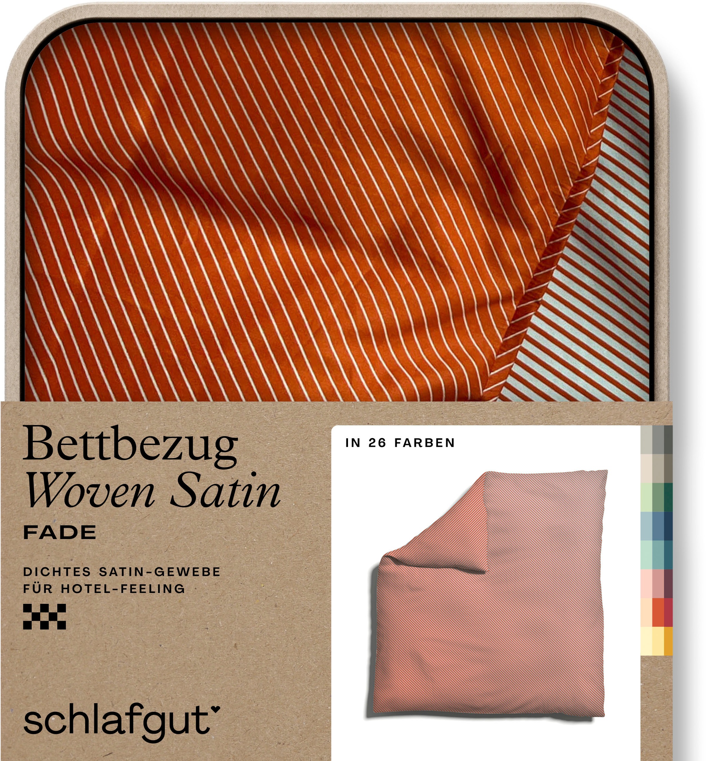 Schlafgut Bettbezug »Woven Satin Fade mit feinen Streifen«, (1 St.), mit Farbverlauf, Mix & Match: passender Kissenbezug erhältlich