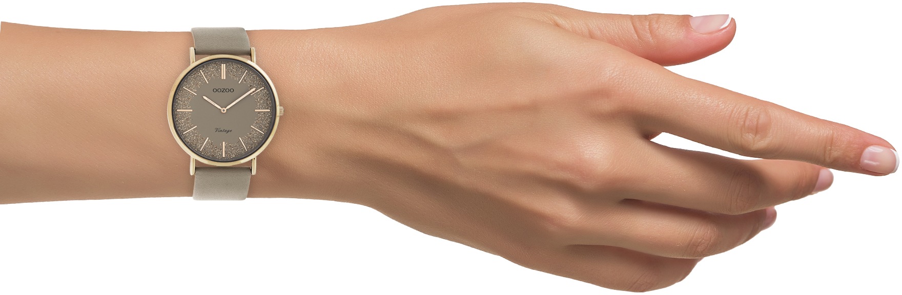 OOZOO Quarzuhr, Armbanduhr, Damenuhr, Lederarmband