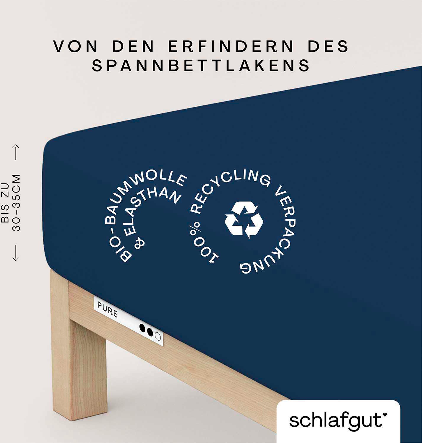 Schlafgut Spannbettlaken »PURE Bio-Baumwolle mit Elasthan, dehnbar blickdic günstig online kaufen