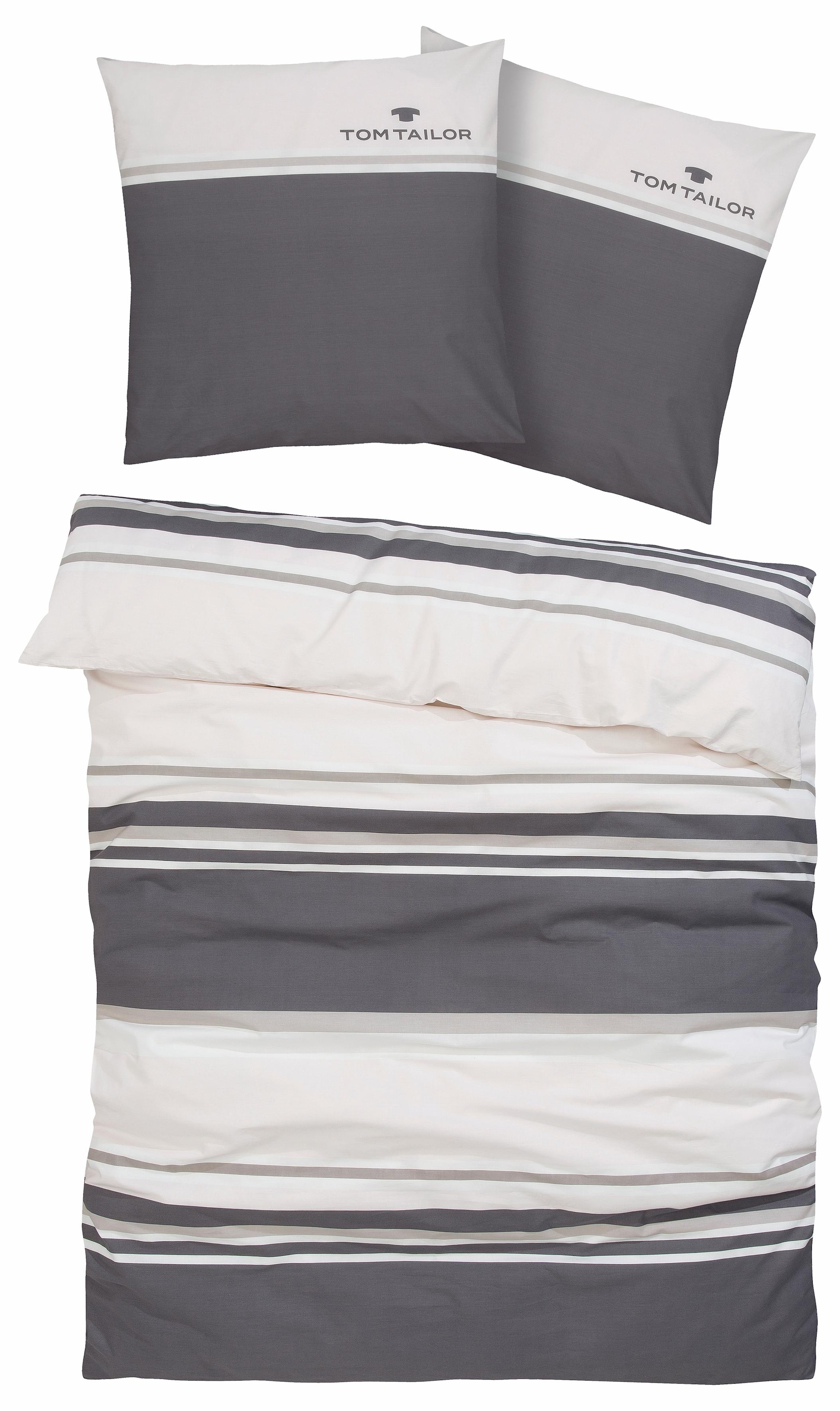 TOM TAILOR Bettwäsche »Jun in Bettwäsche aus Gr. schnell und Baumwolle, gestreifte Reißverschluss bestellen mit Bettwäsche 155x220 oder 135x200 bequem cm«