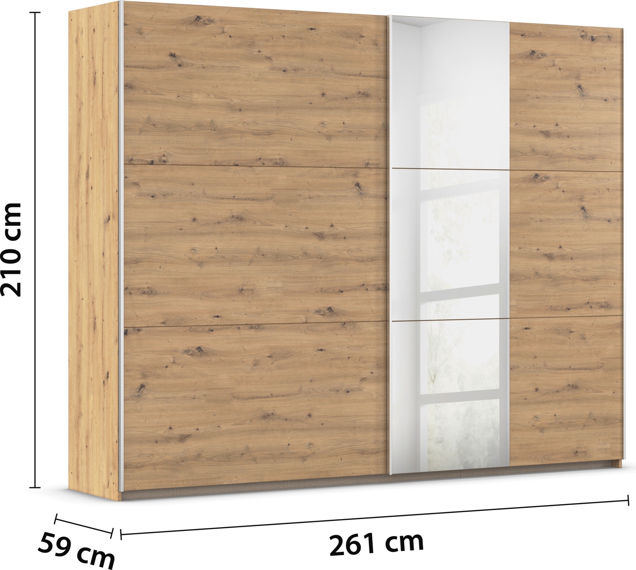rauch Schwebetürenschrank »Kleiderschrank Garderobe TOPSELLER AURELIO mit 3 Ausstattungsvarianten«, 3 verschiedene Ausstattungsvarianten Griffe aus Metall MADE IN GERMANY