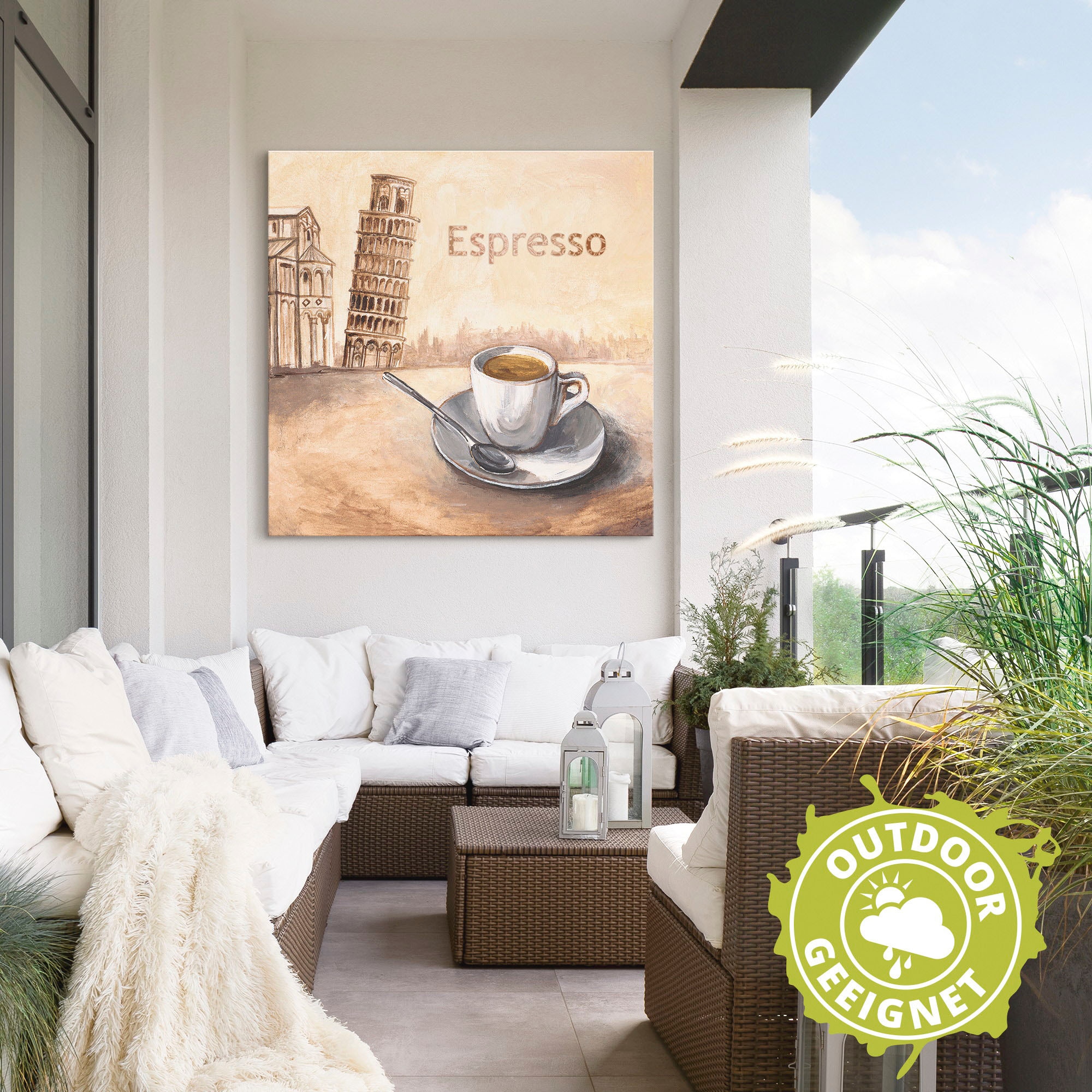 Artland Wandbild »Espresso in Pisa«, St.), in Leinwandbild, Alubild, auf kaufen Raten Poster Bilder, (1 versch. oder Kaffee als Wandaufkleber Größen