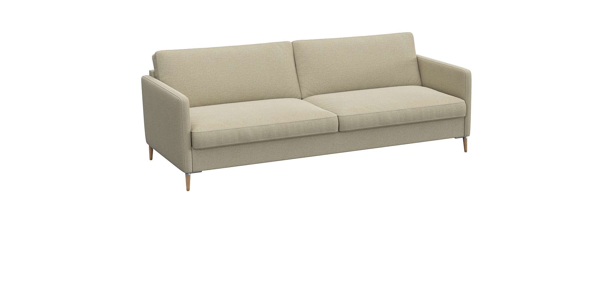 FLEXLUX 3-Sitzer »Fiore, super Sitzkomfort durch Kaltschaum im Sitz«, schmale Armlehnen, Füße Alu+ Eiche