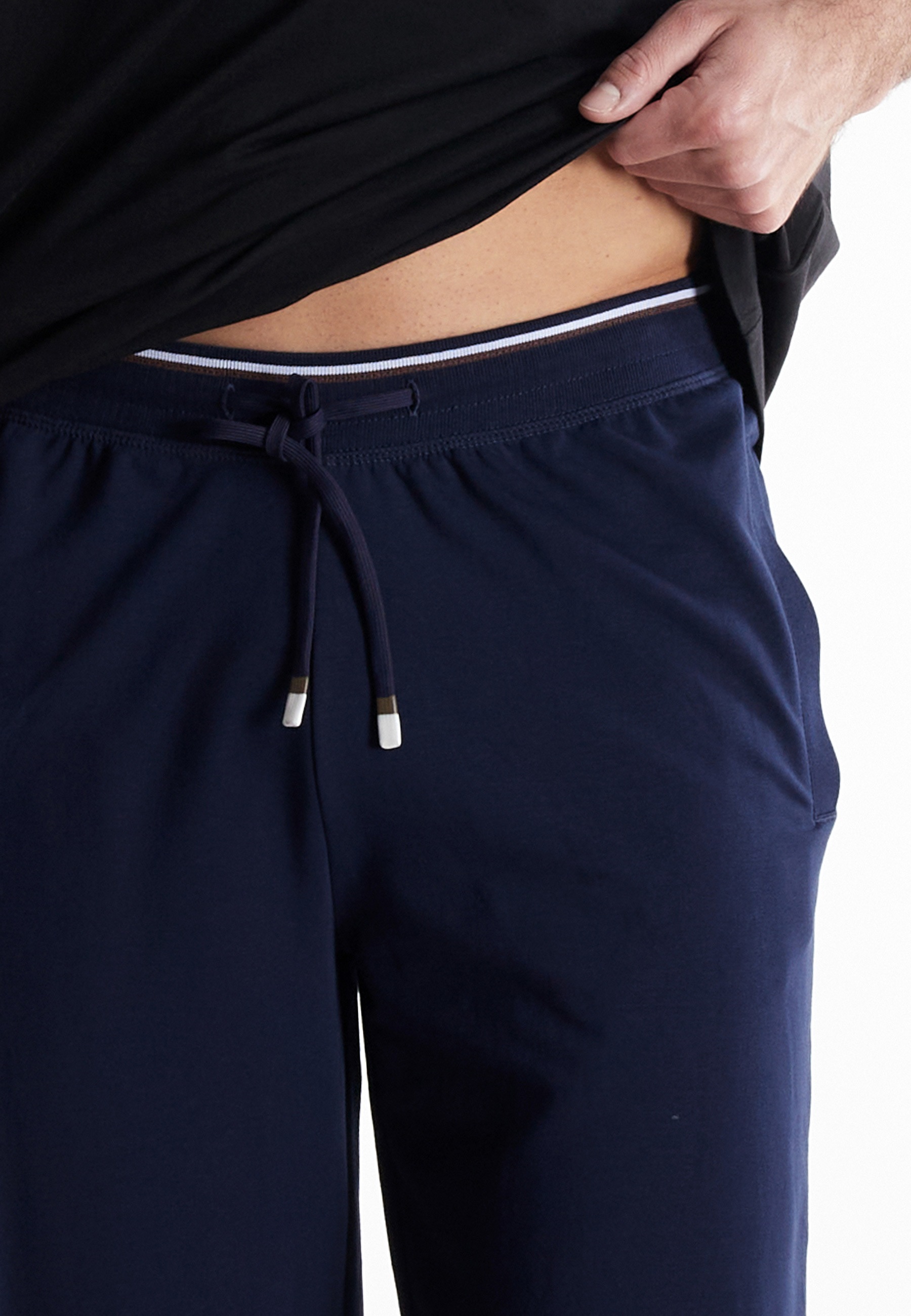 bugatti Pyjamahose »Bologna«  mit Seitentaschen, niedriger Bund, bequem, elastisch, Materialmix