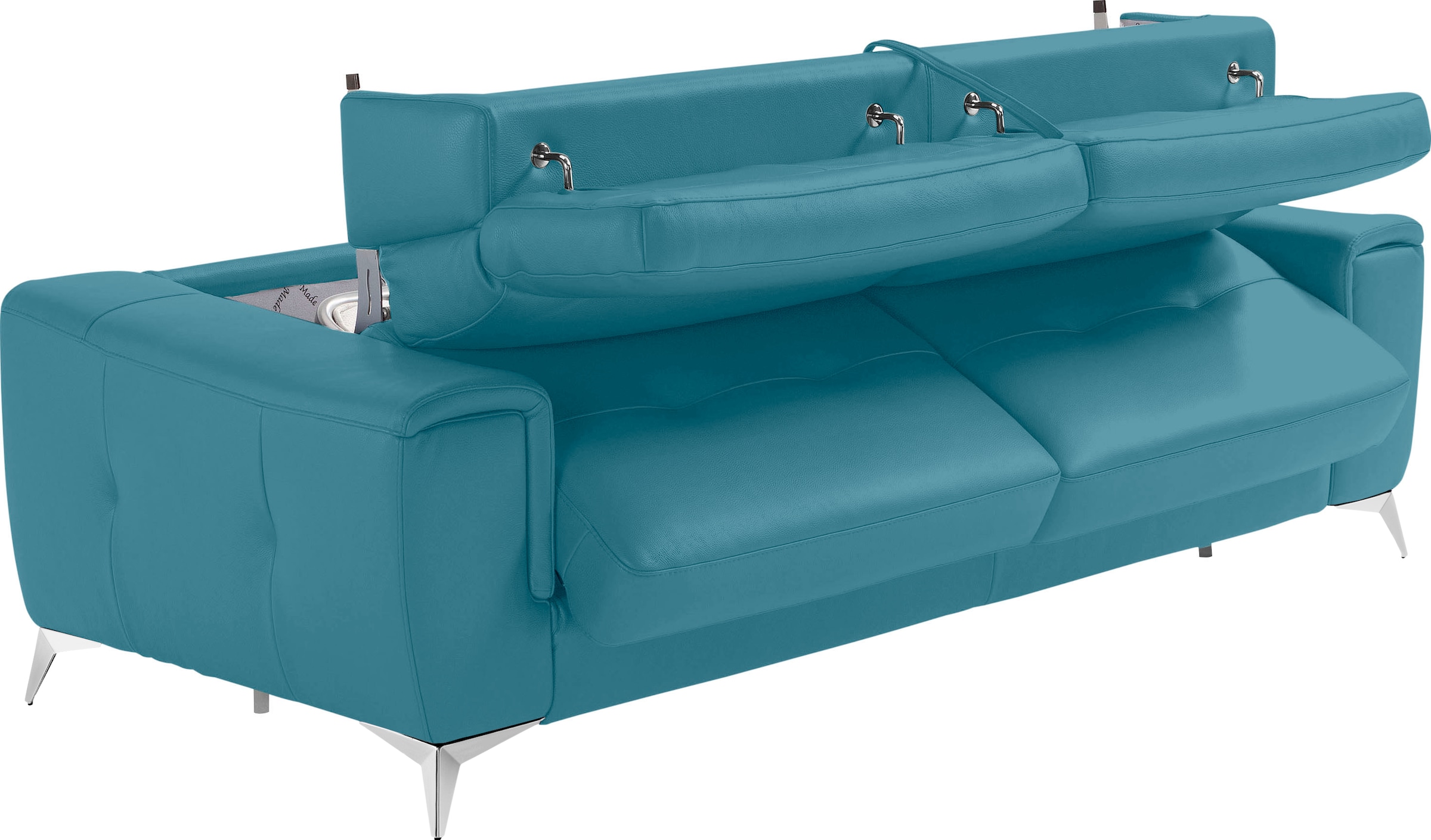 Egoitaliano Schlafsofa »Francine, Designsofa, Loungesofa mit Dauerschlaffunktion, Bettfunktion«, hochwertiger Metallbettrahmen & Matratze, Kopfteil manuell verstellbar