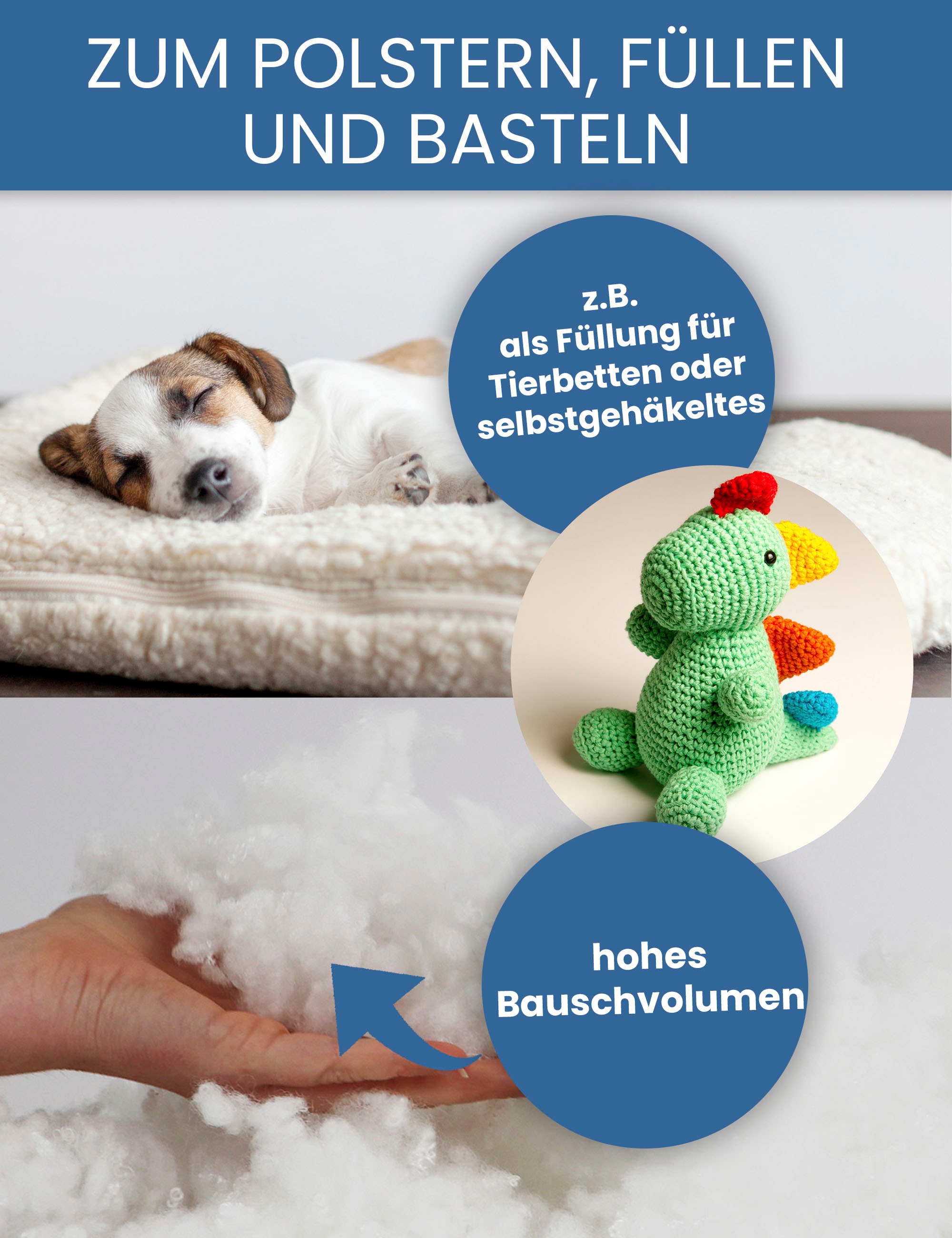 Primaflor-Ideen in Textil Kissenfüllung »PES Faserbällchen Füllmaterial«, Füllmaterial für Kissen, Kuscheltiere & Puppen, Möbel, waschbar