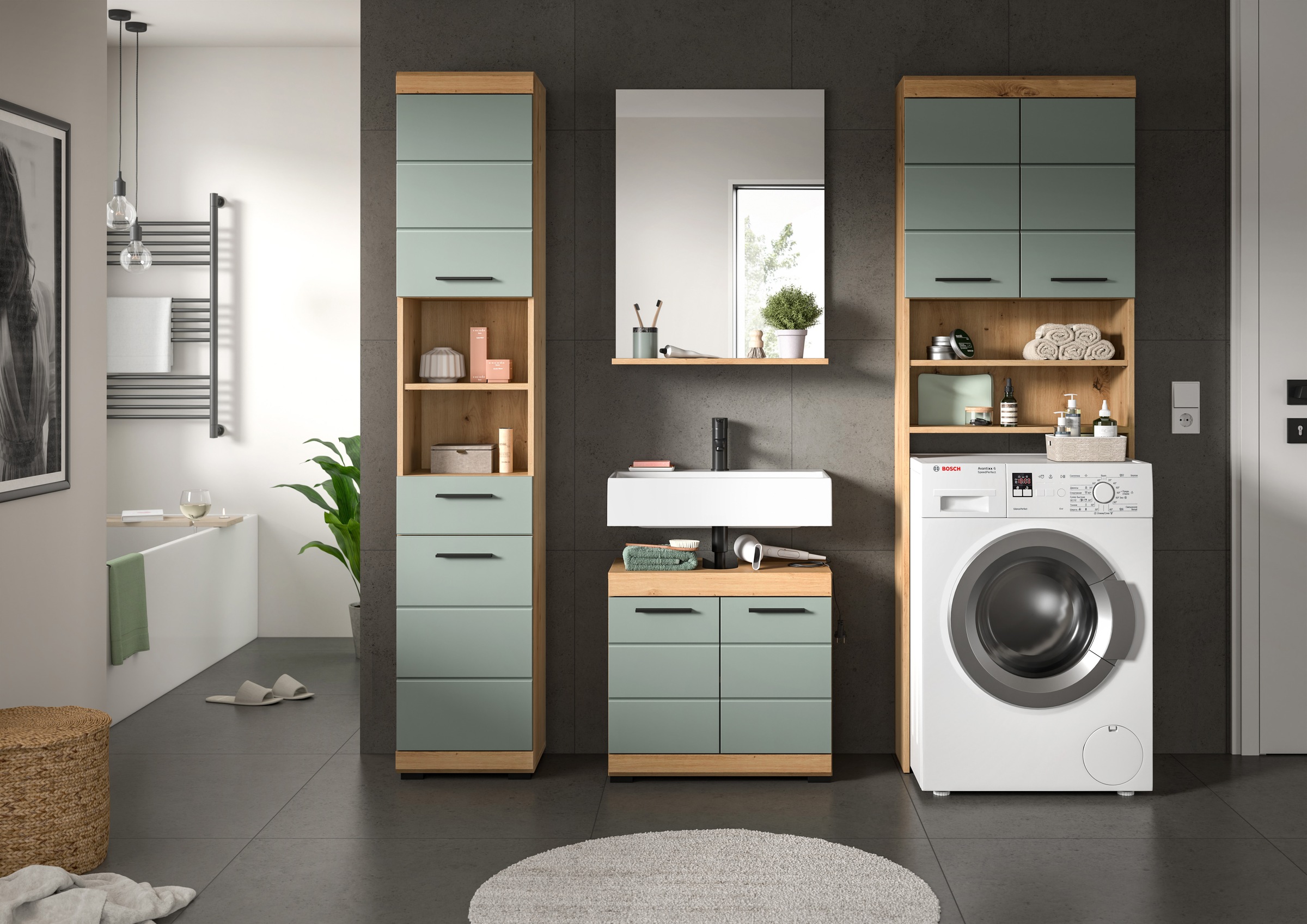 INOSIGN Badmöbel-Set »Siena, 4 teilig, bestehend aus:«, (Set), Hochschrank, günstig online kaufen